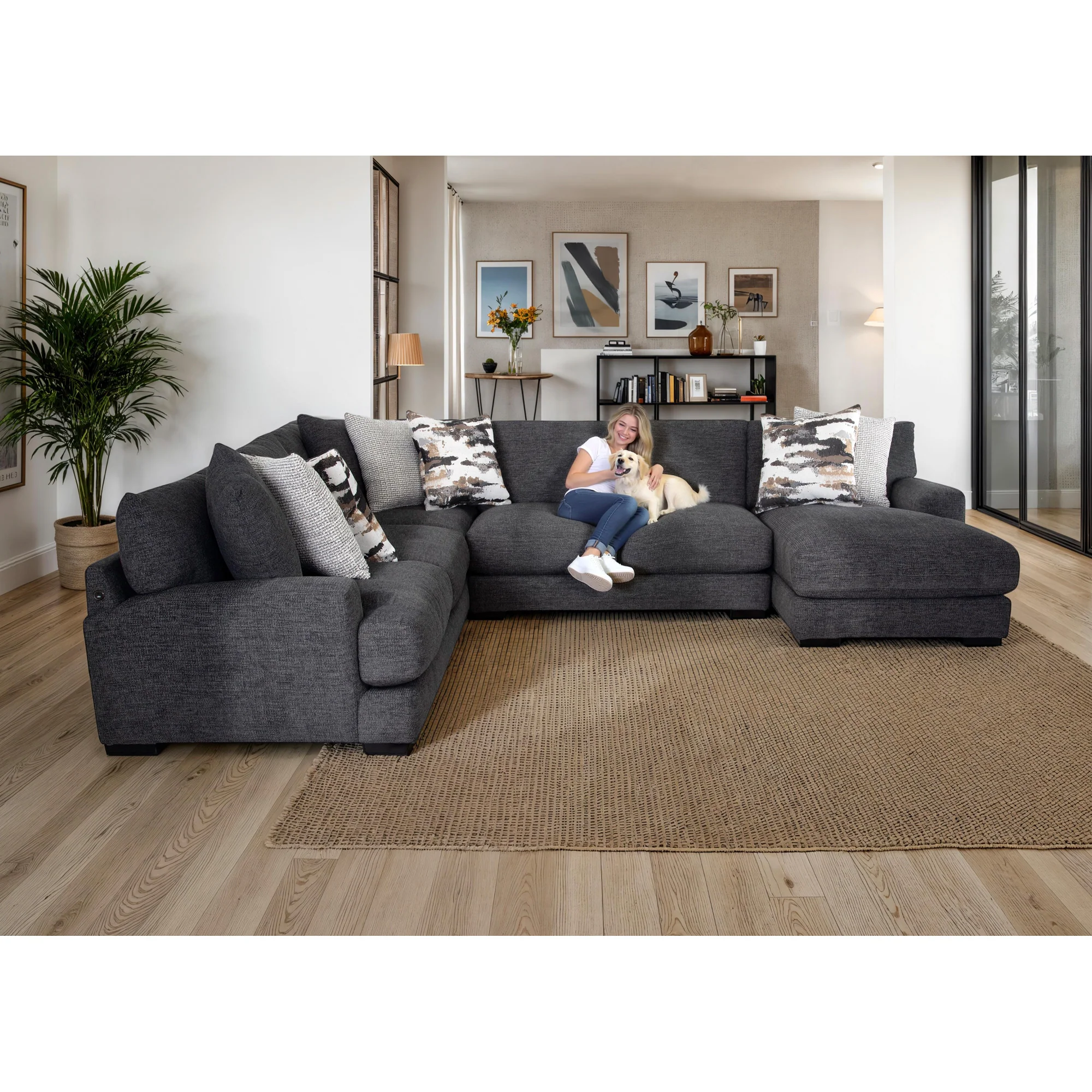 Wake 4 Piece Right Chaise Sectional - Image 3
