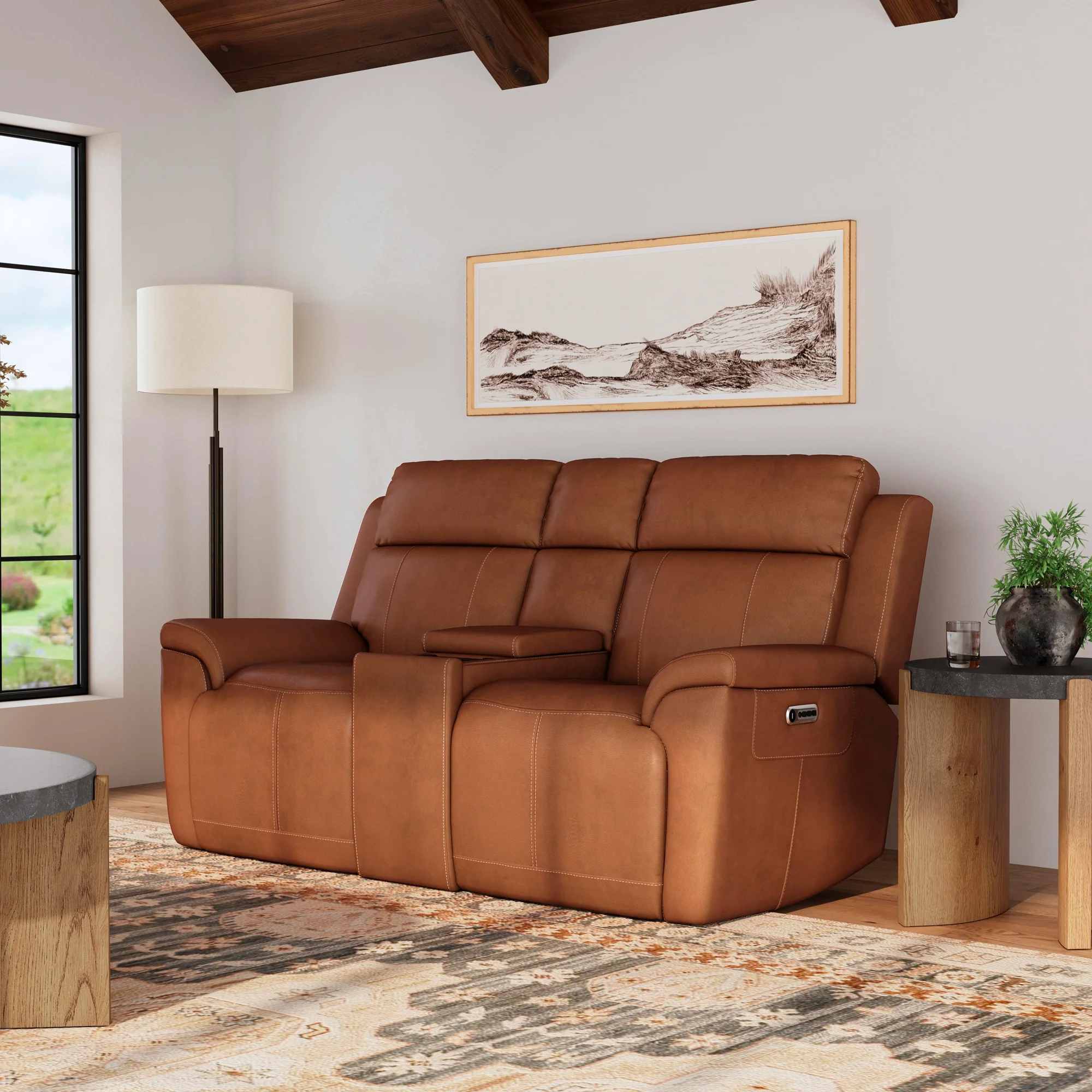 Amelia Power Reclining Console Loveseat with Power Headrests & Lumbar - Image 13