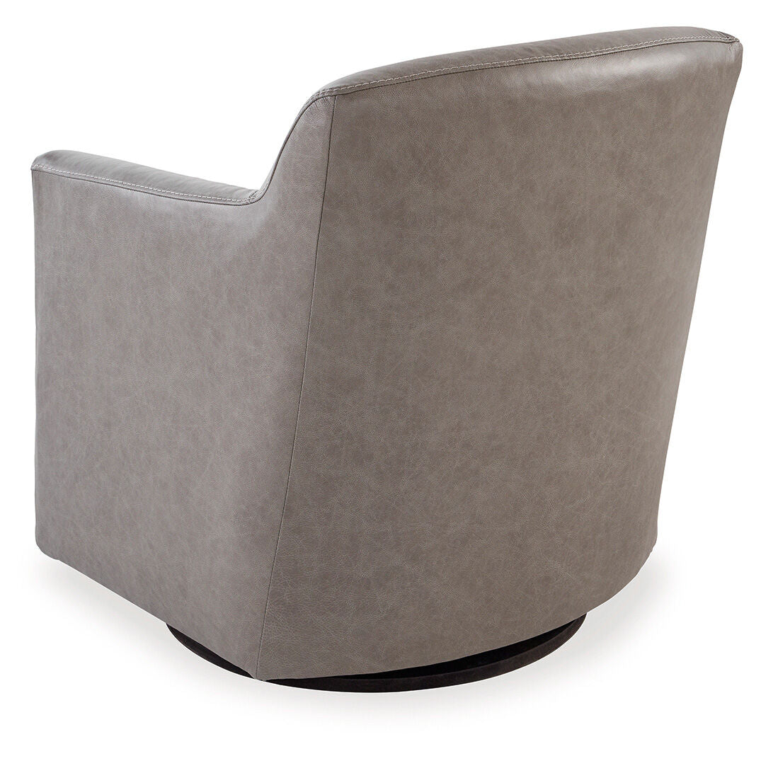 Bradney Leather Swivel Accent Chair - Image 4