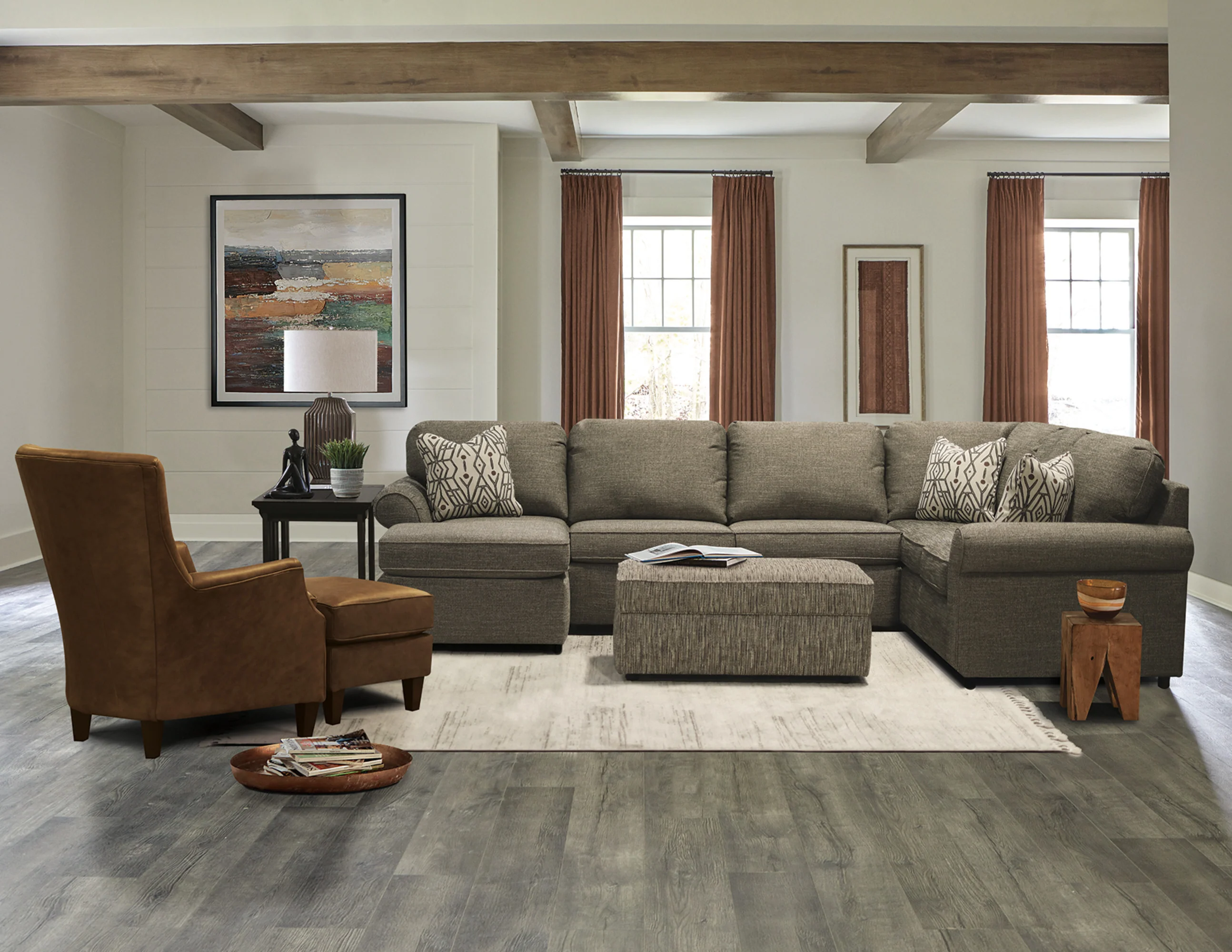 Burke 3 Piece Left Chaise Sectional - Image 2