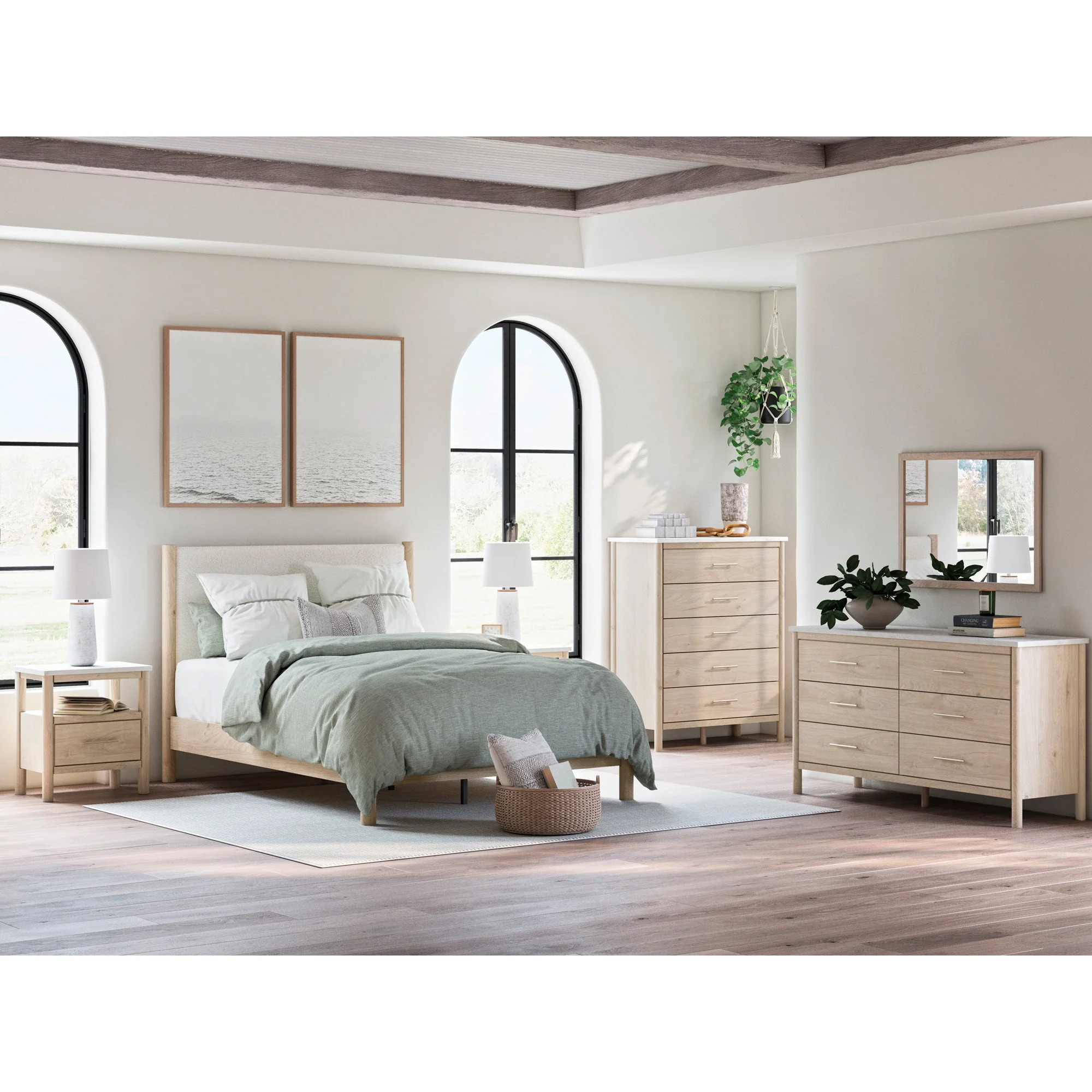 Cadmori Upholstered Panel Bed - Image 10