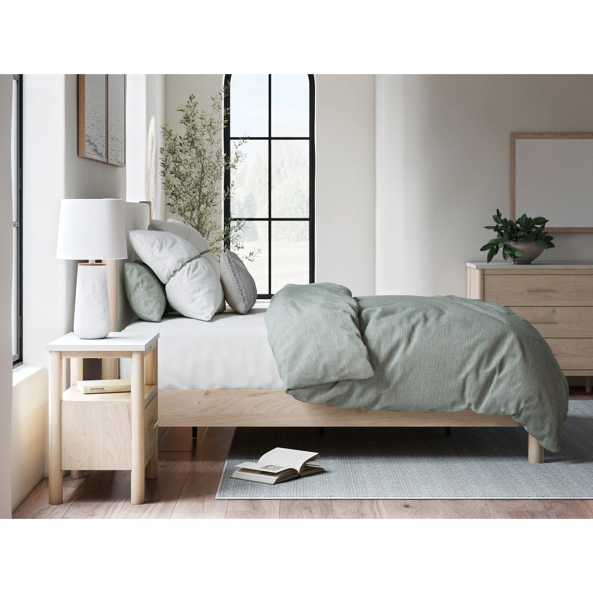 Cadmori Upholstered Panel Bed - Image 12