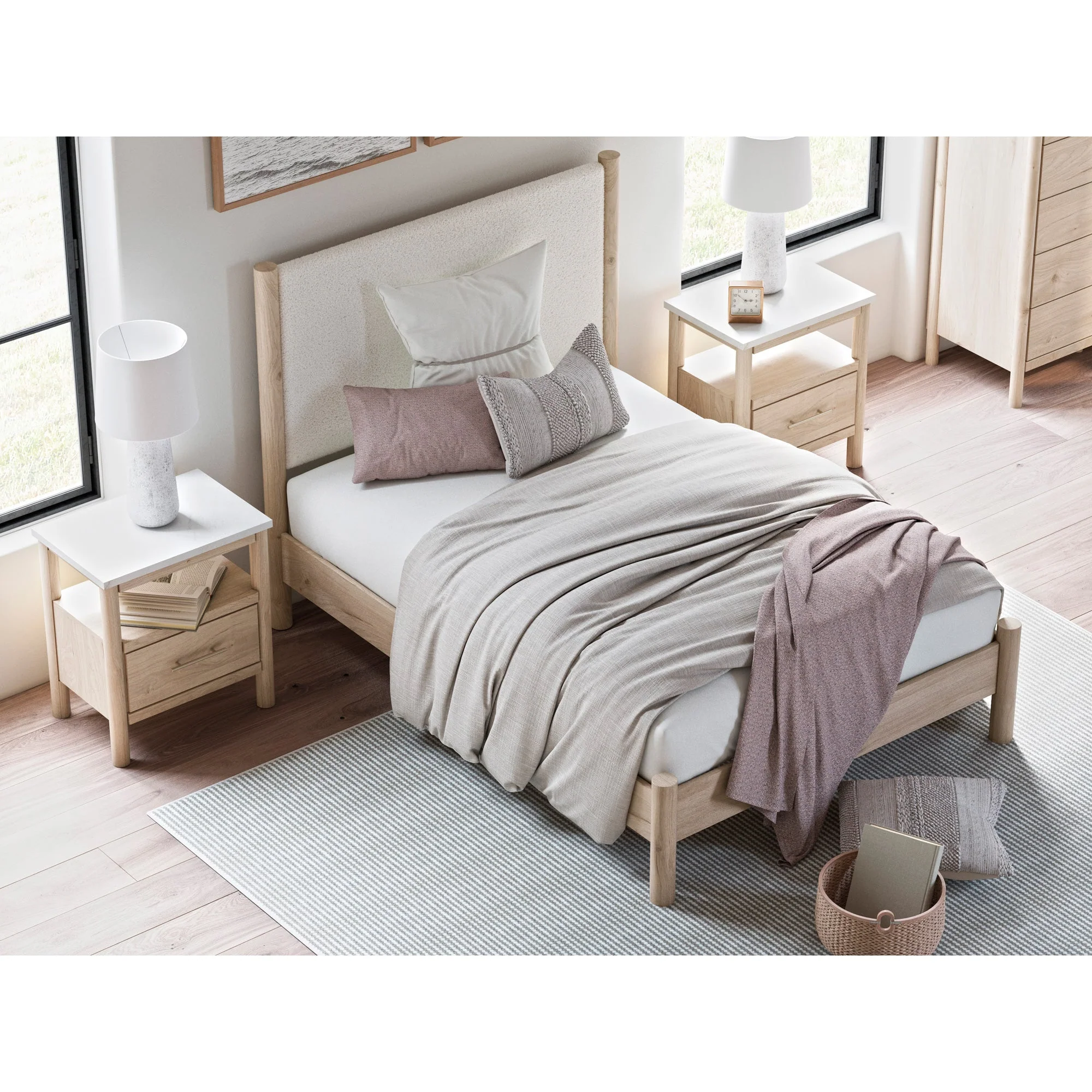 Cadmori Upholstered Panel Bed - Image 13