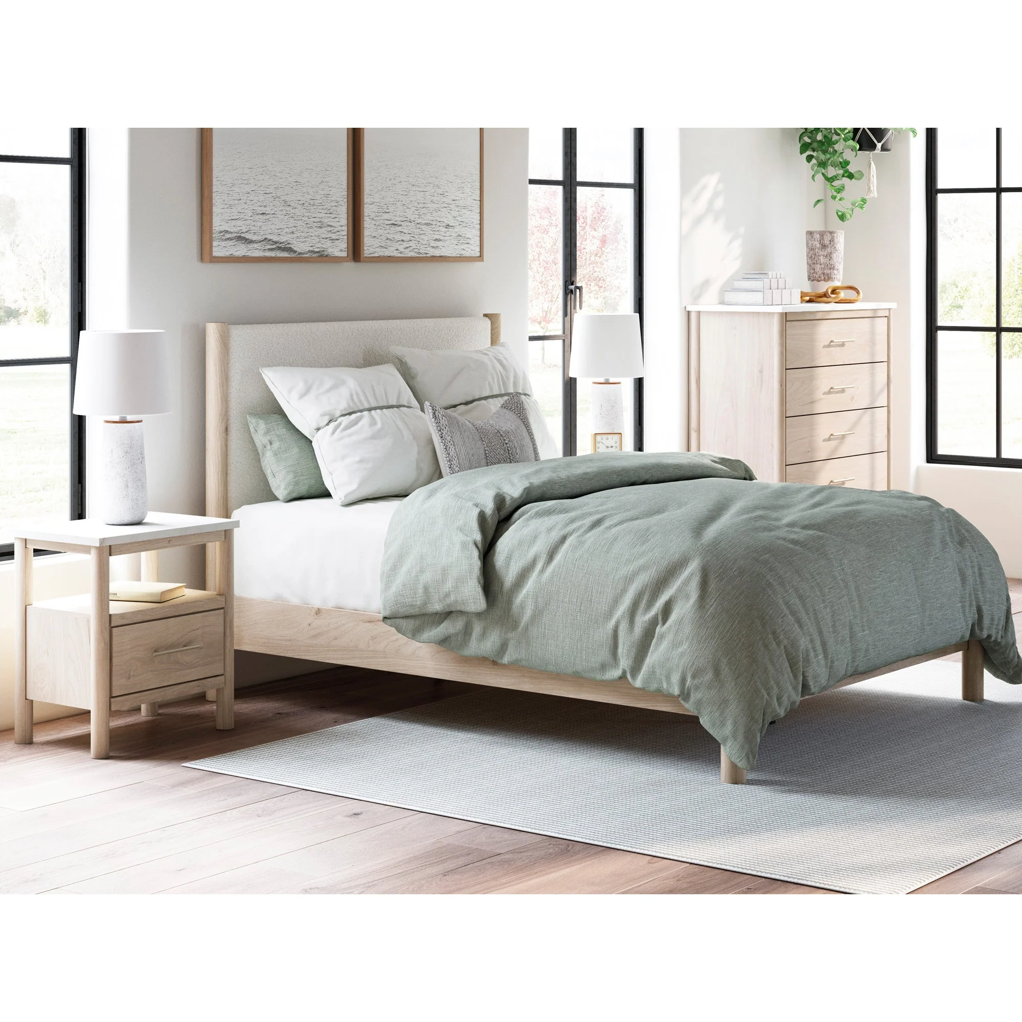 Cadmori Upholstered Panel Bed - Image 14