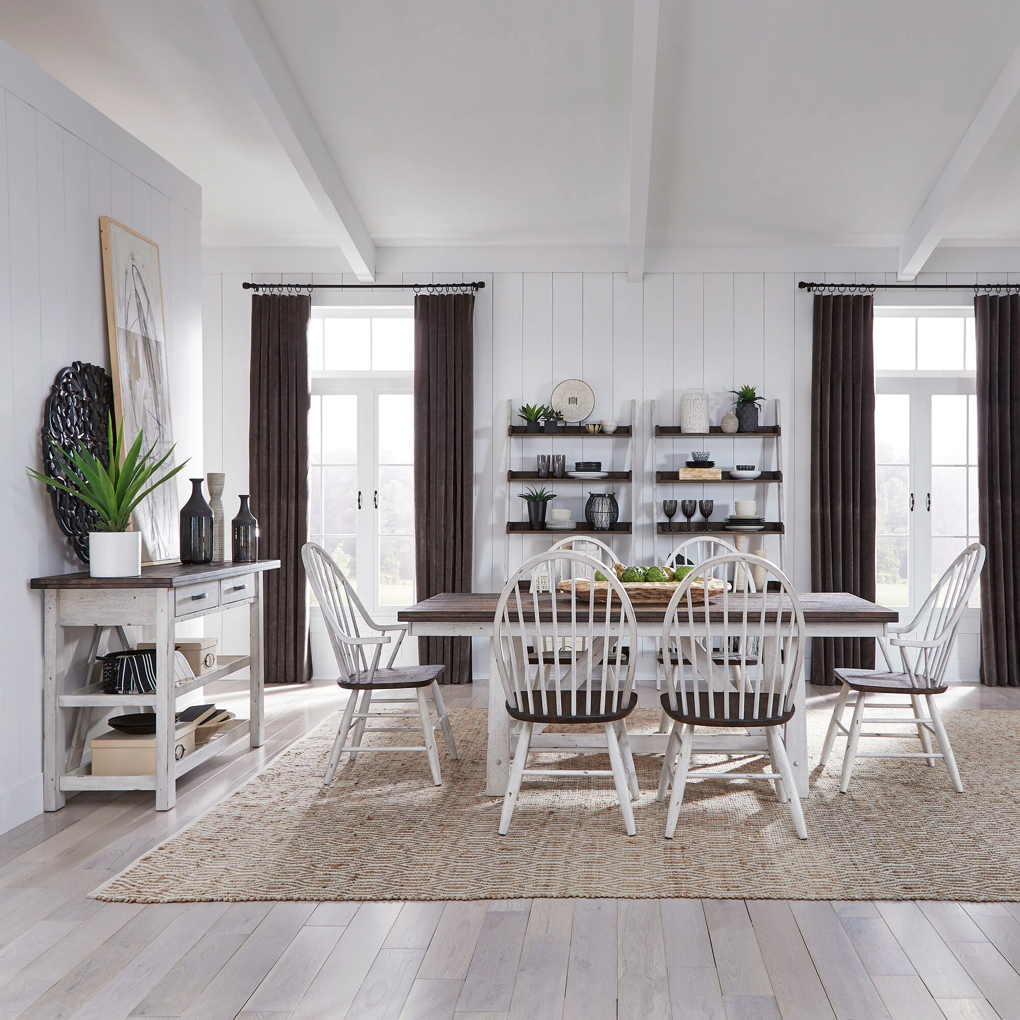 Farmhouse 5 Piece Dining Set - Image 2