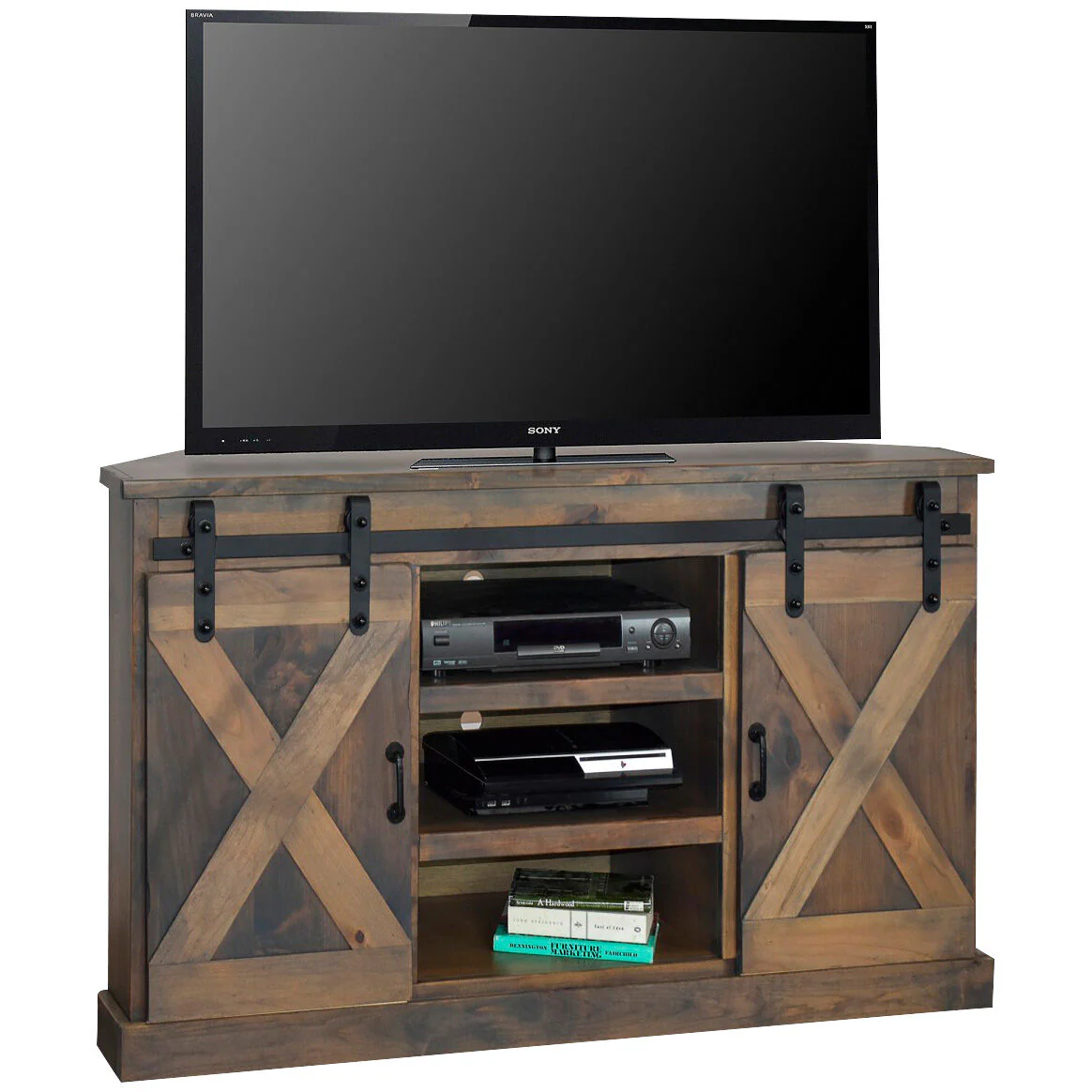 Farmhouse 56 Inch Corner TV Stand - Image 5