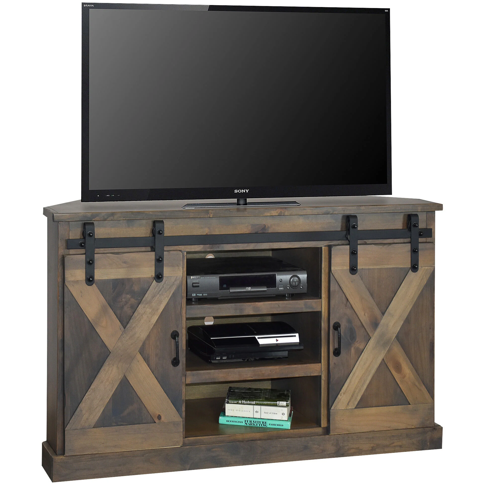 Farmhouse 56 Inch Corner TV Stand - Image 6
