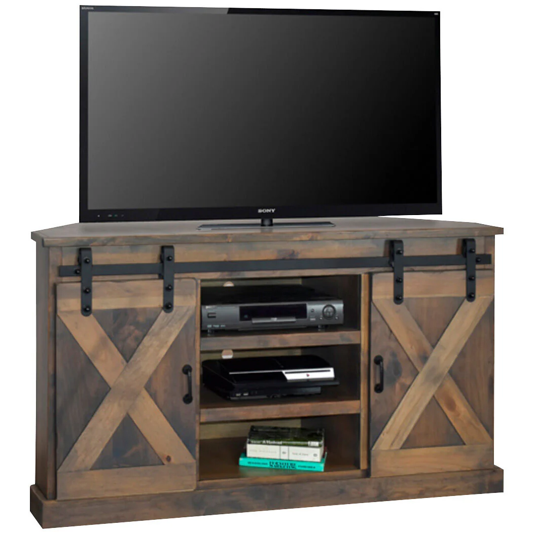 Farmhouse 66 Inch Corner TV Stand - Image 9