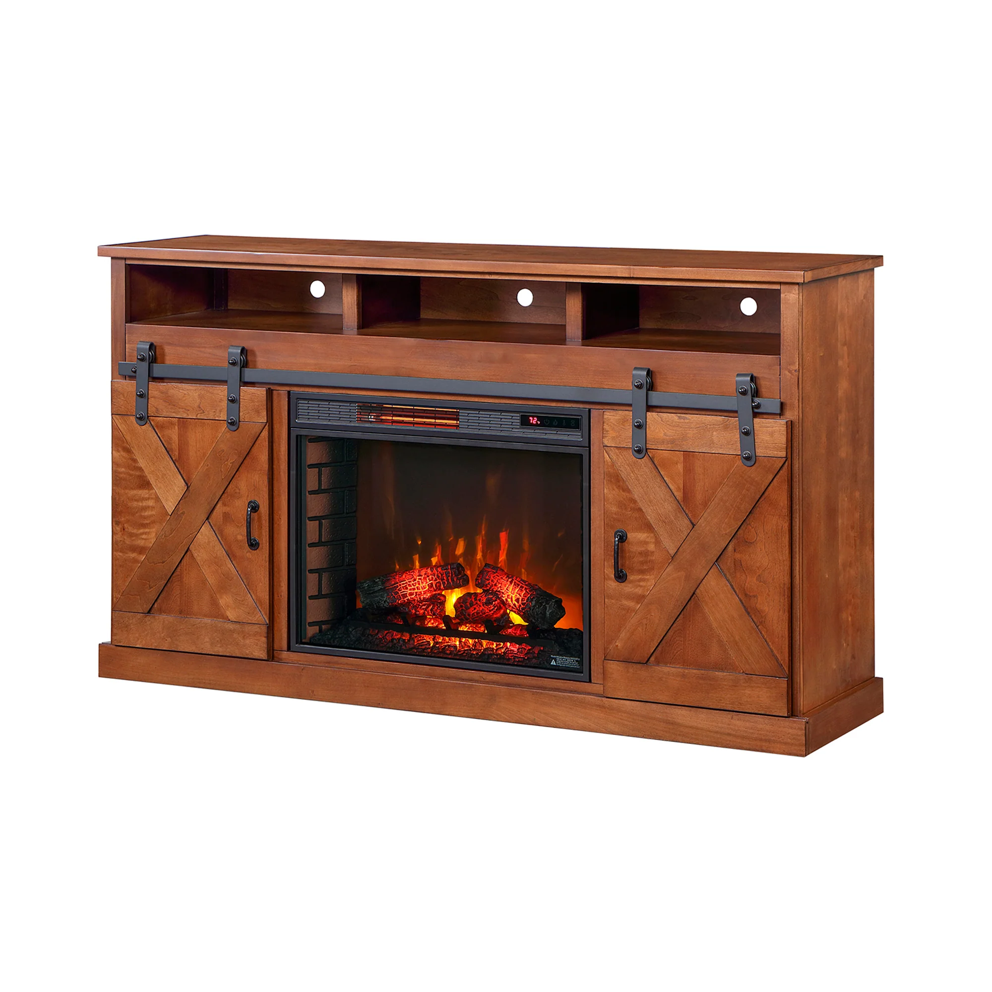 Farmhouse 66 Inch Fireplace Console - Image 2