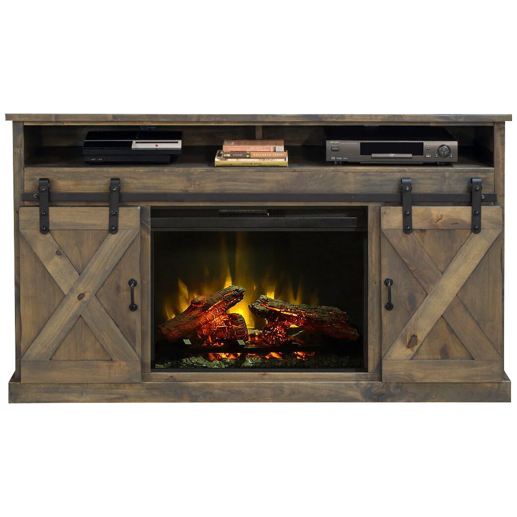 Farmhouse 66 Inch Fireplace Console