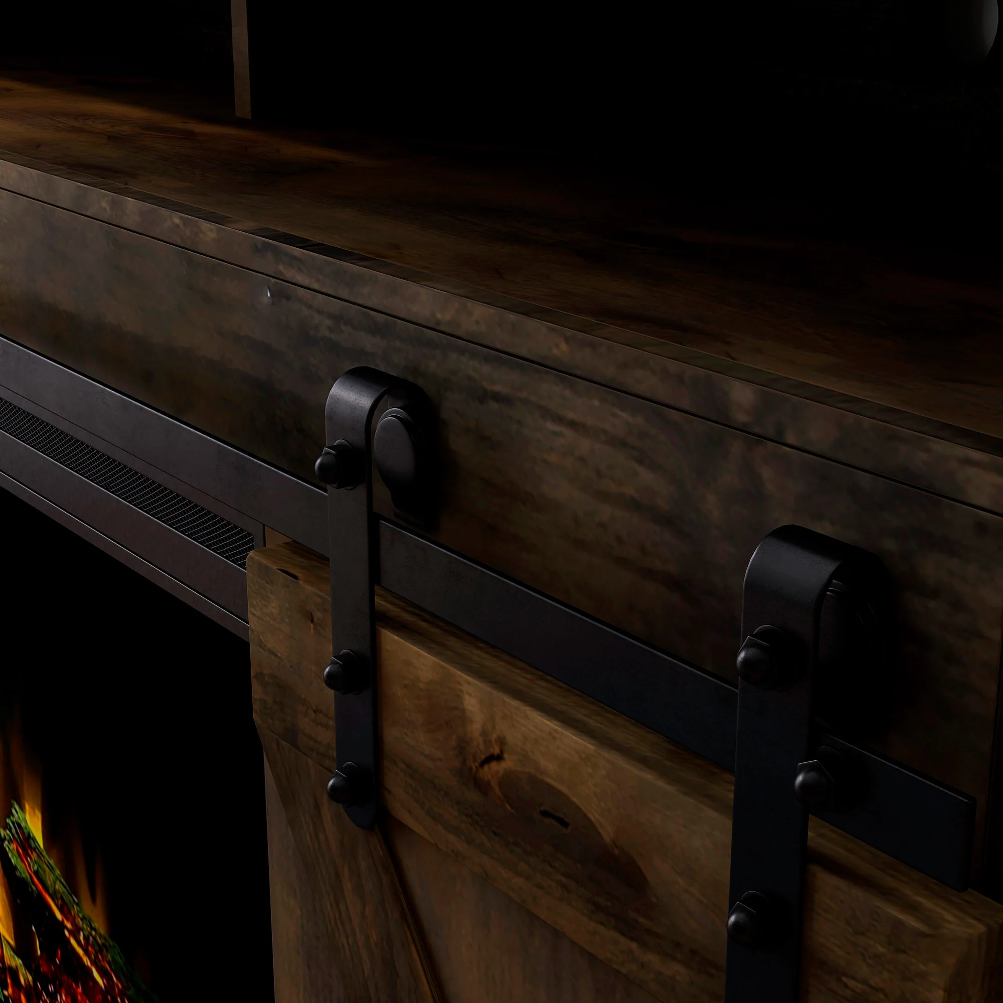 Farmhouse 66 Inch Fireplace Console - Image 8