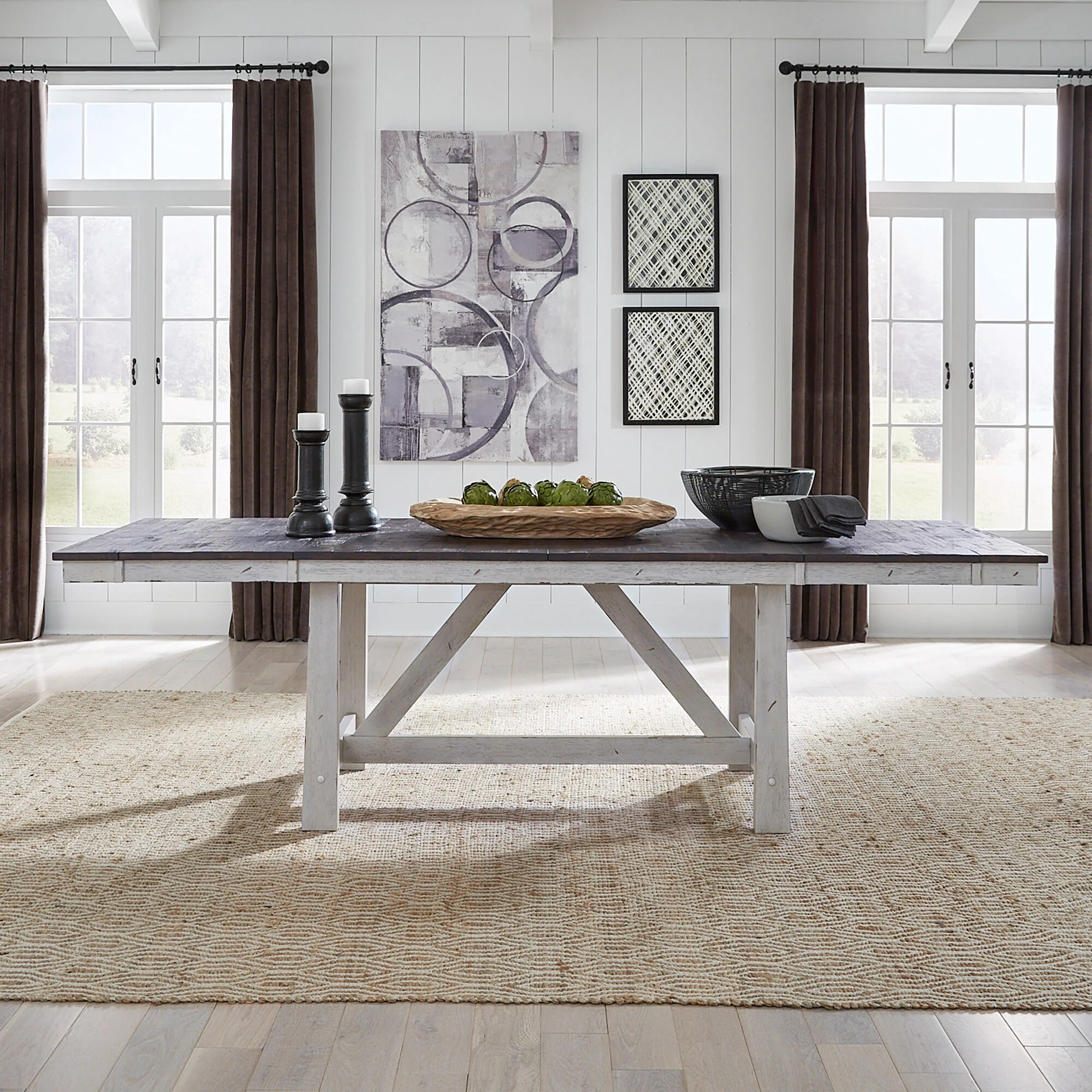 Farmhouse Trestle Dining Table - Image 2