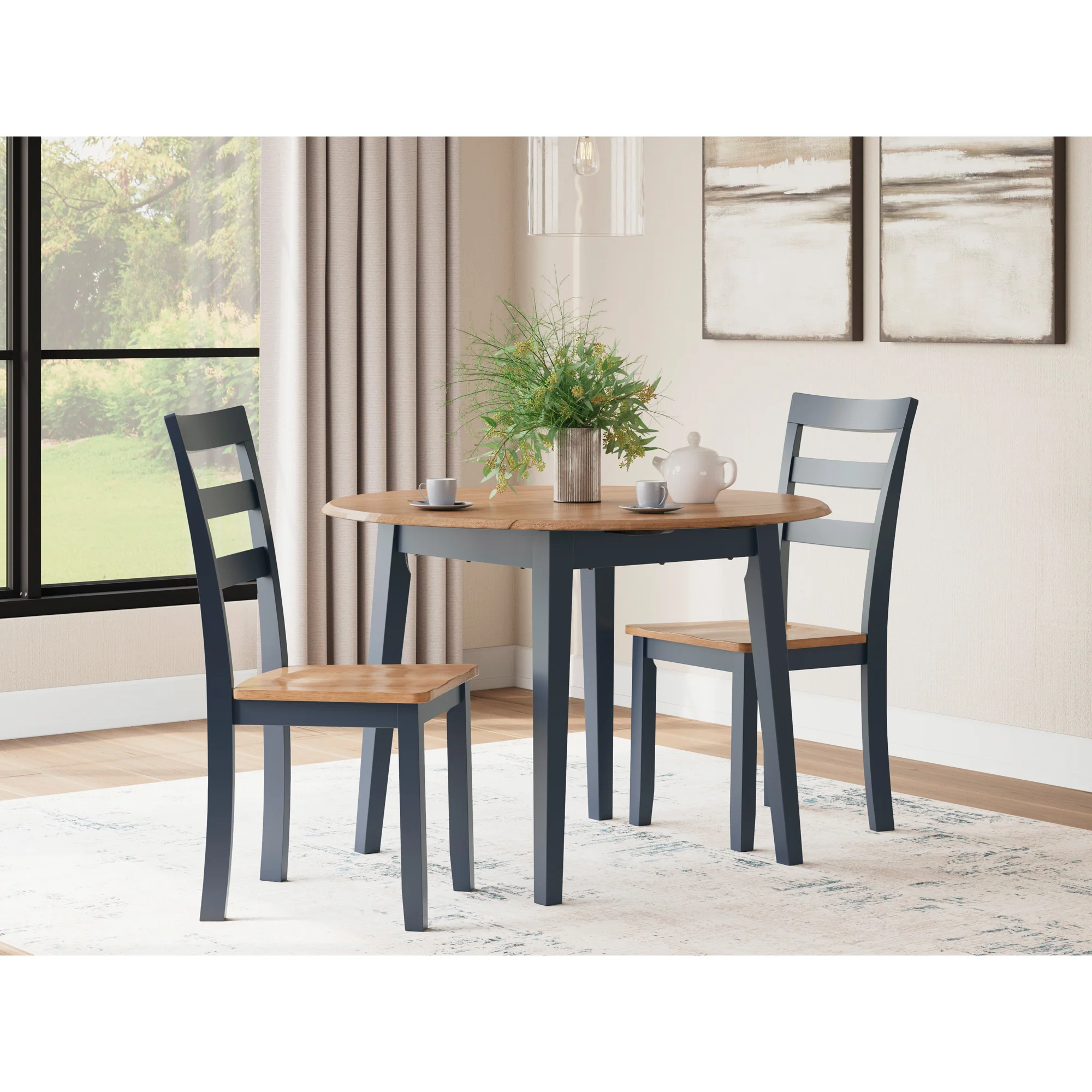 Gesthaven 3 Piece Round Drop Leaf Dining Set - Image 13