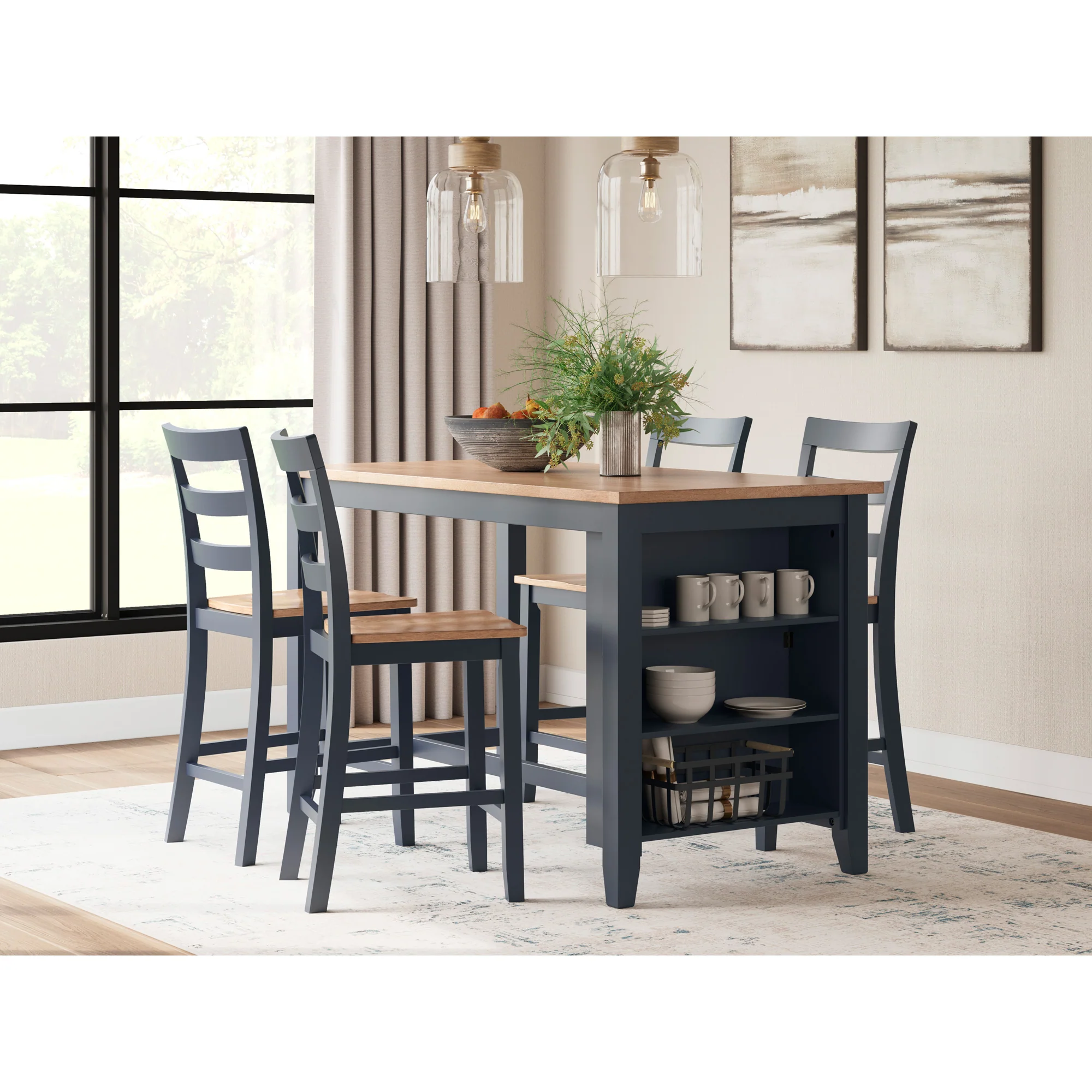 Gesthaven 5 Piece Rectangular Counter Dining Set - Image 2