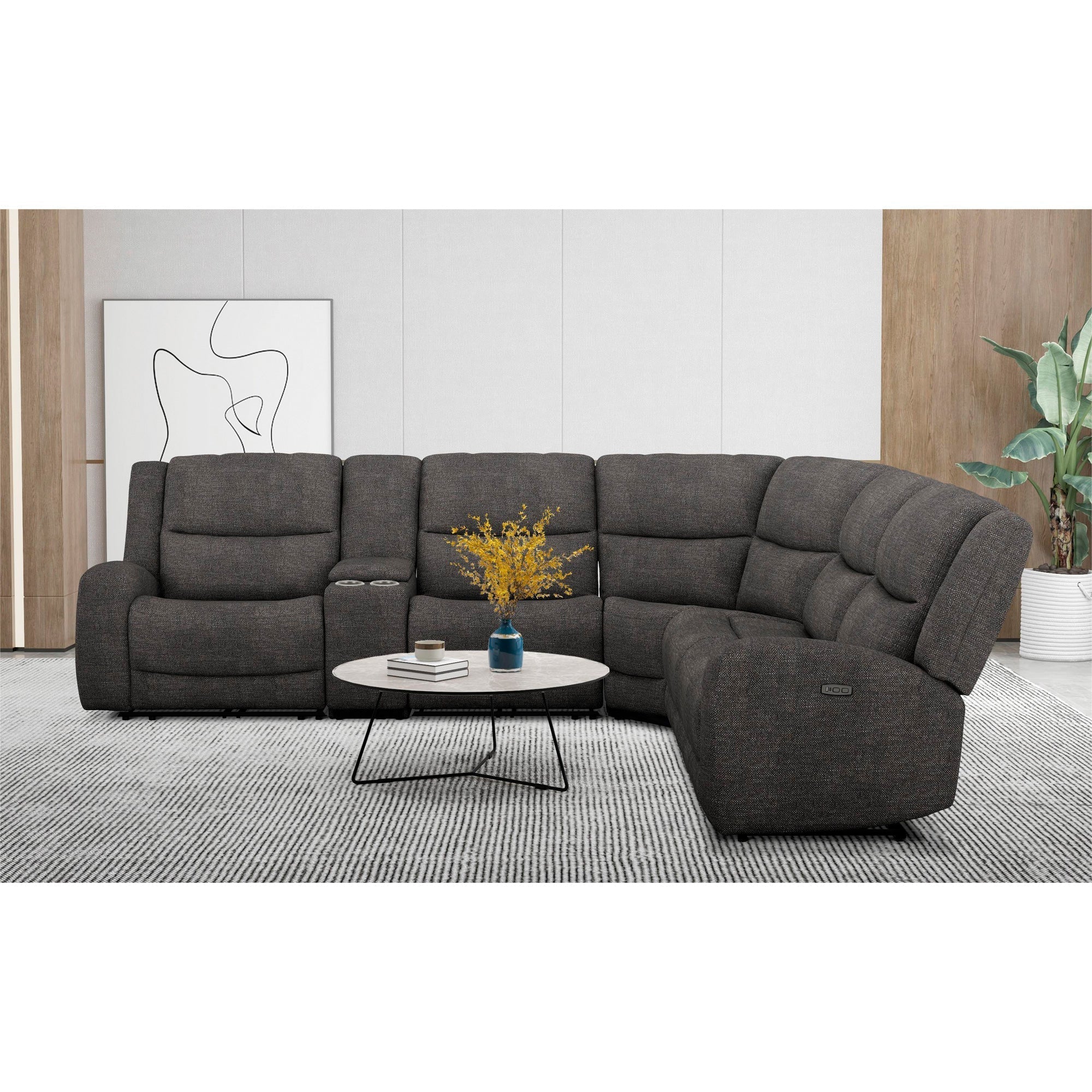 Grayson 6 Piece Sectional with 2 Power Ends - Image 3