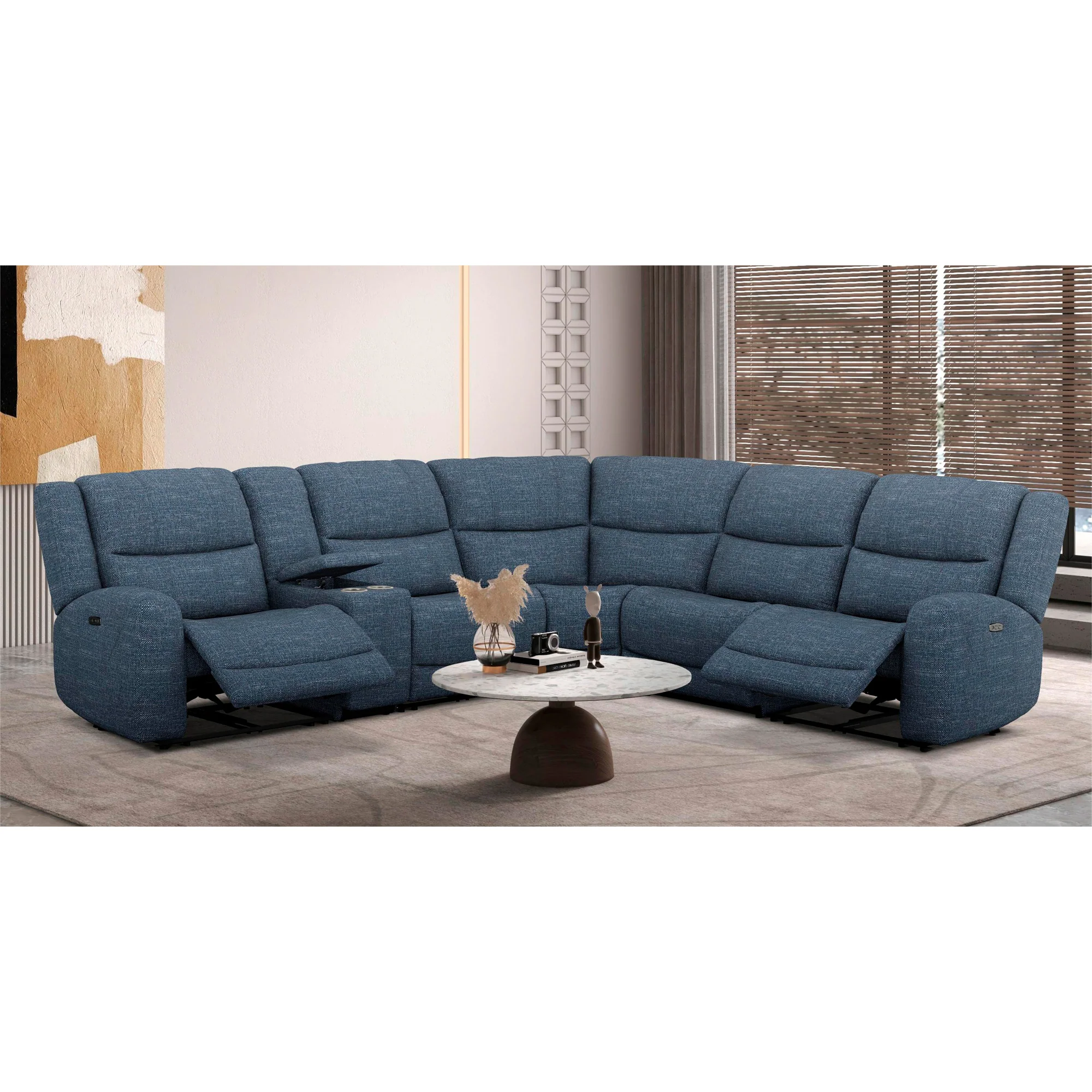 Grayson 6 Piece Sectional with 2 Power Ends and 1 Power Armless - Image 3