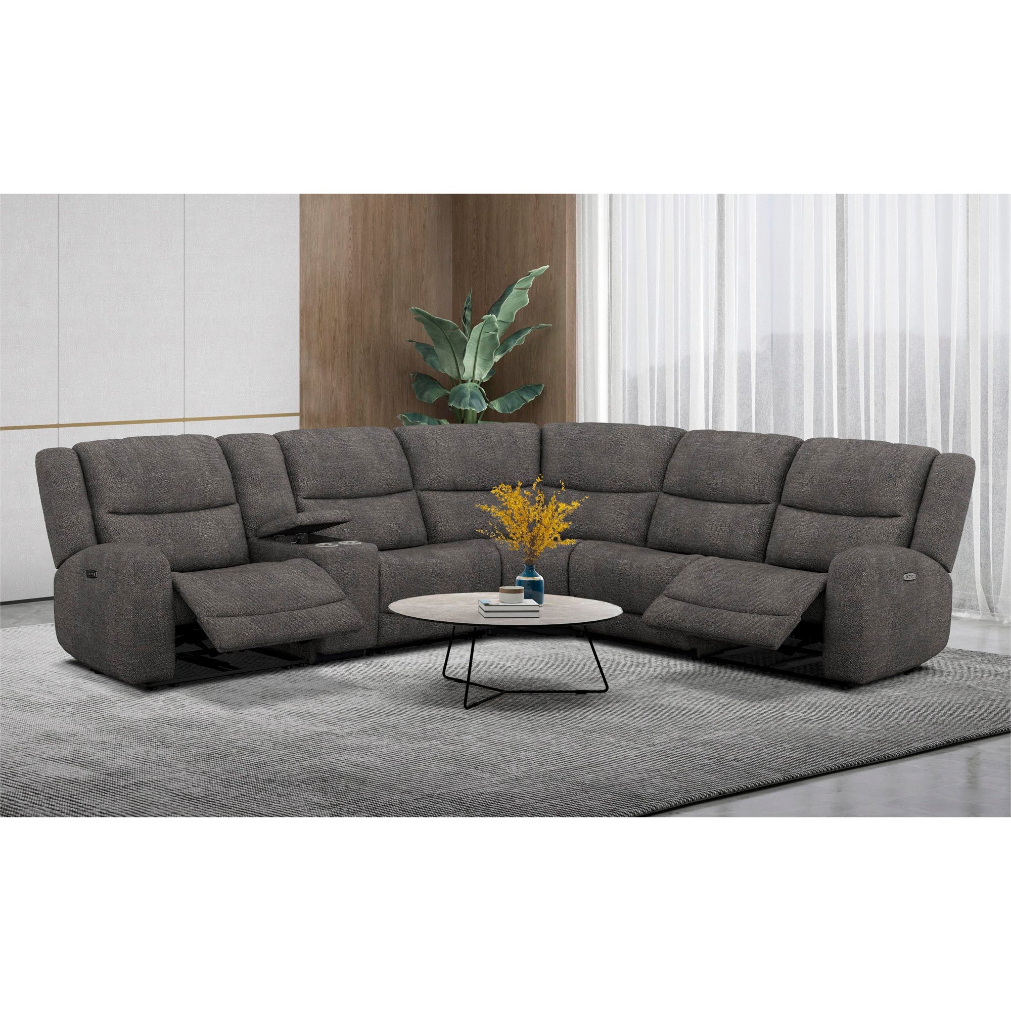 Grayson 6 Piece Sectional with 2 Power Ends and 1 Power Armless - Image 9