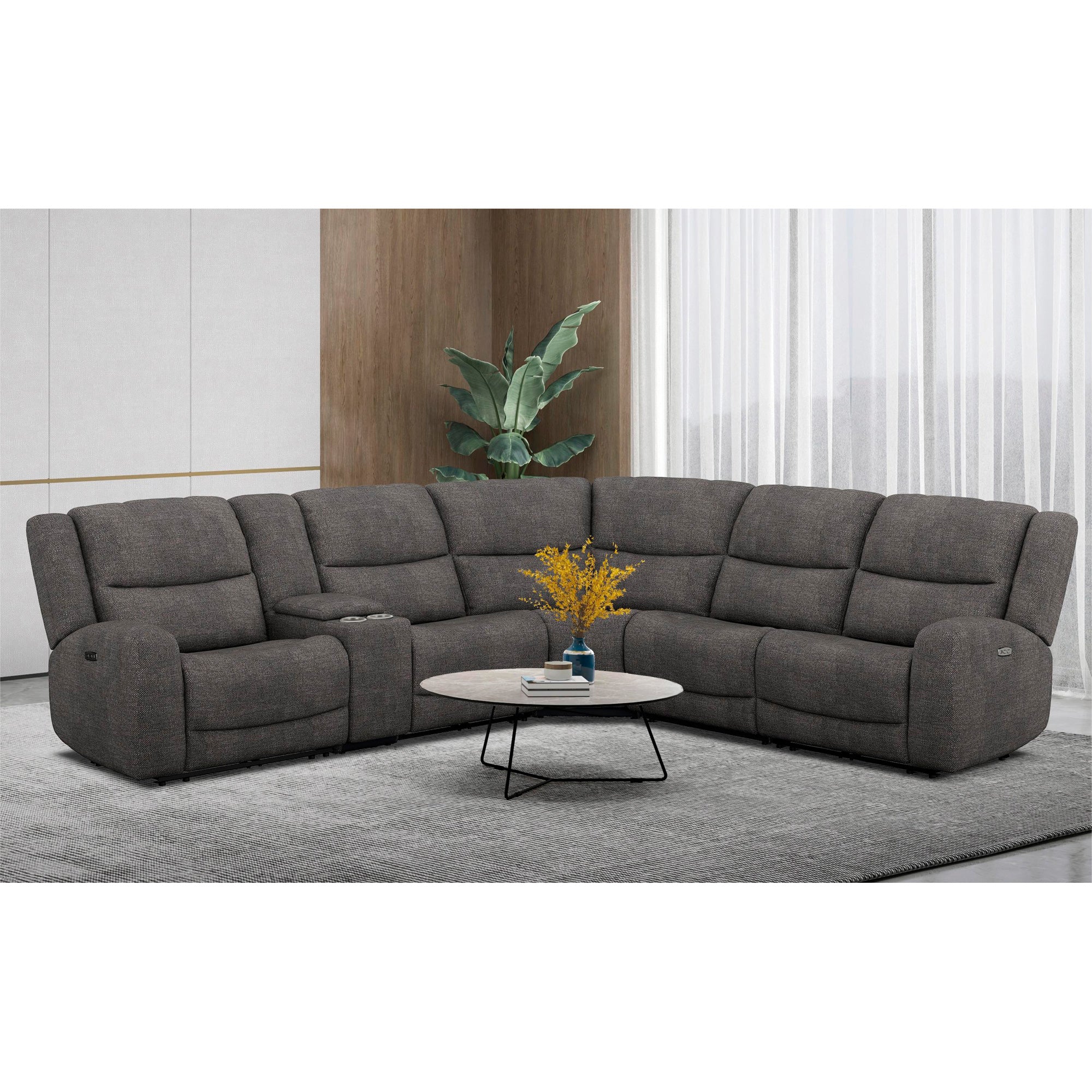 Grayson 6 Piece Sectional with 2 Power Ends and 2 Power Armless - Image 4