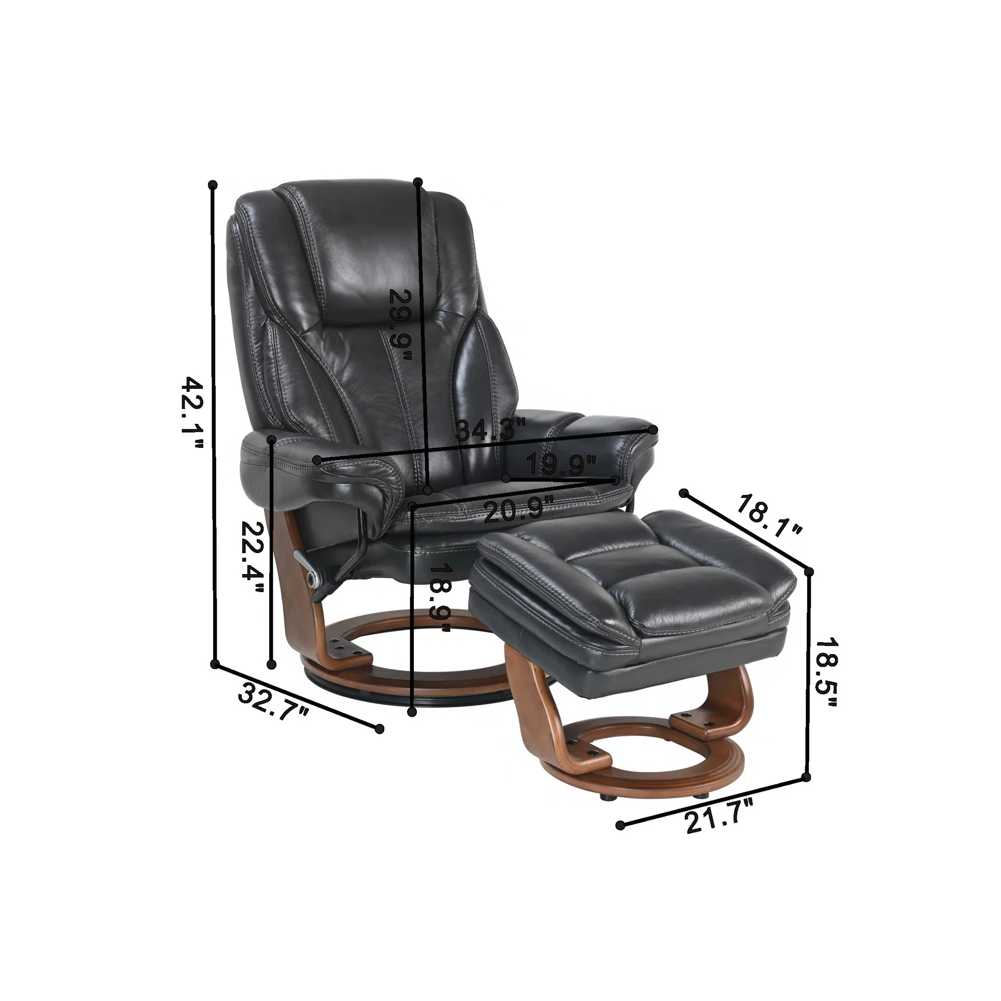 Hana Recliner with Ottoman - Image 15