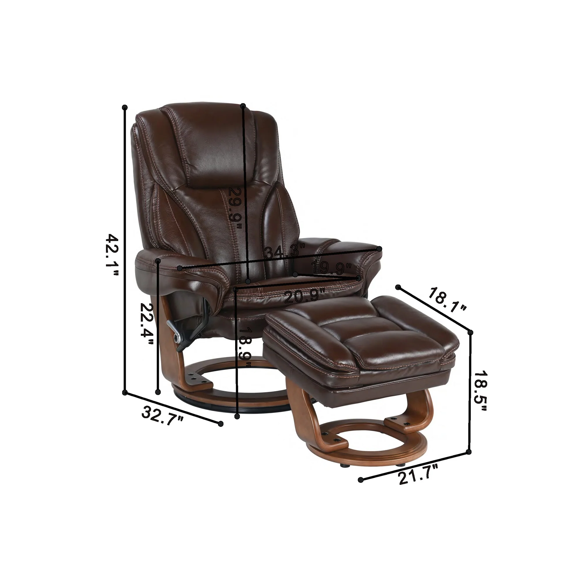 Hana Recliner with Ottoman - Image 23