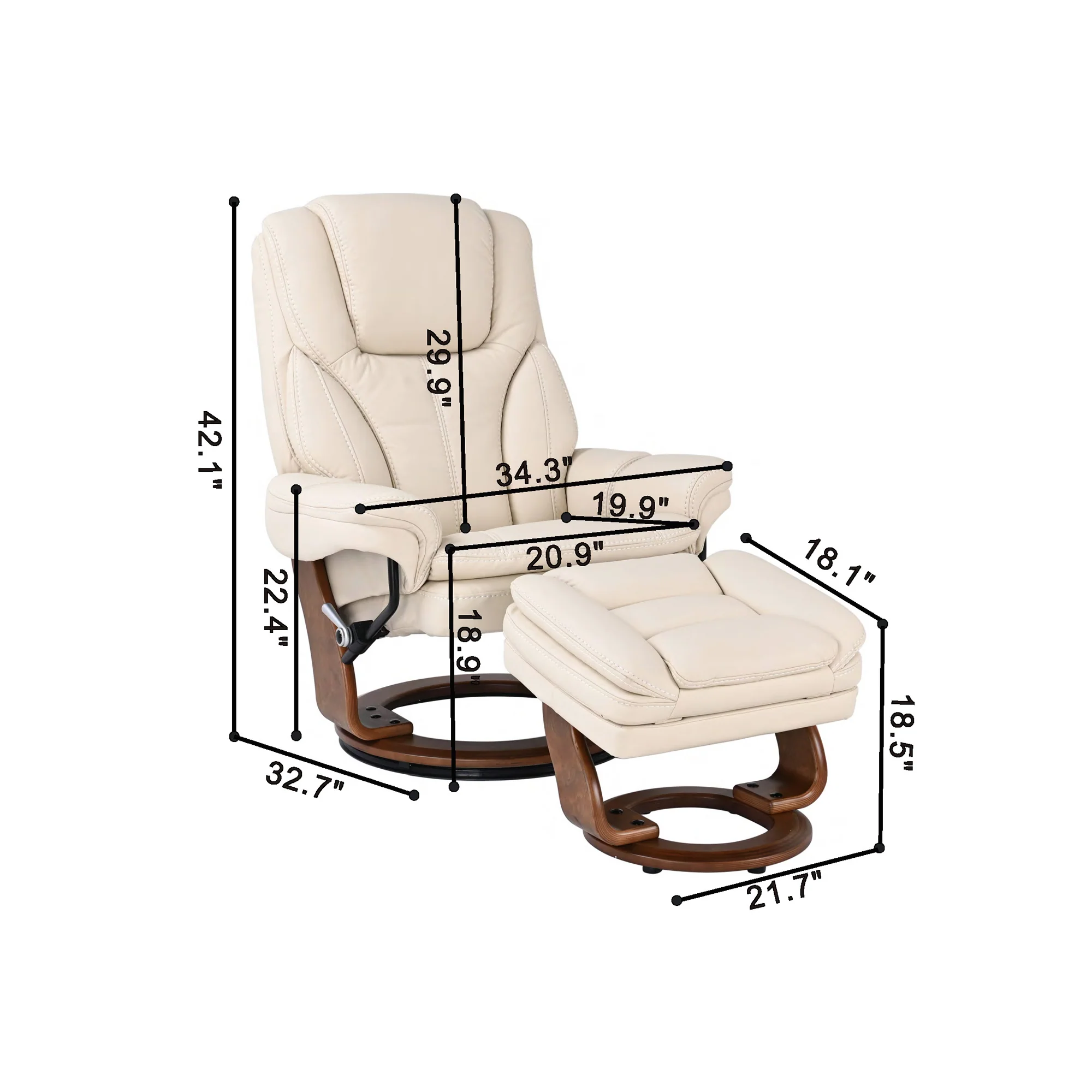 Hana Recliner with Ottoman - Image 31