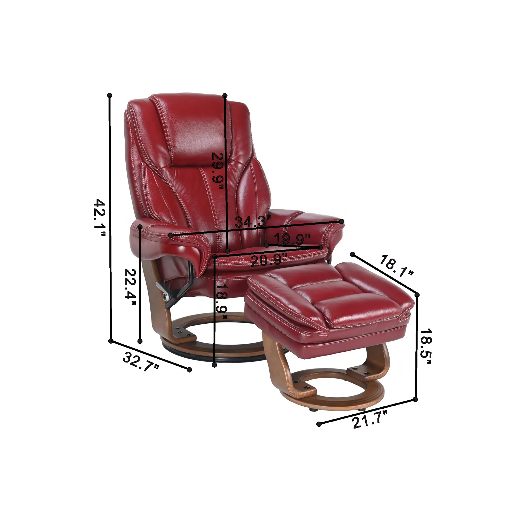 Hana Recliner with Ottoman - Image 7