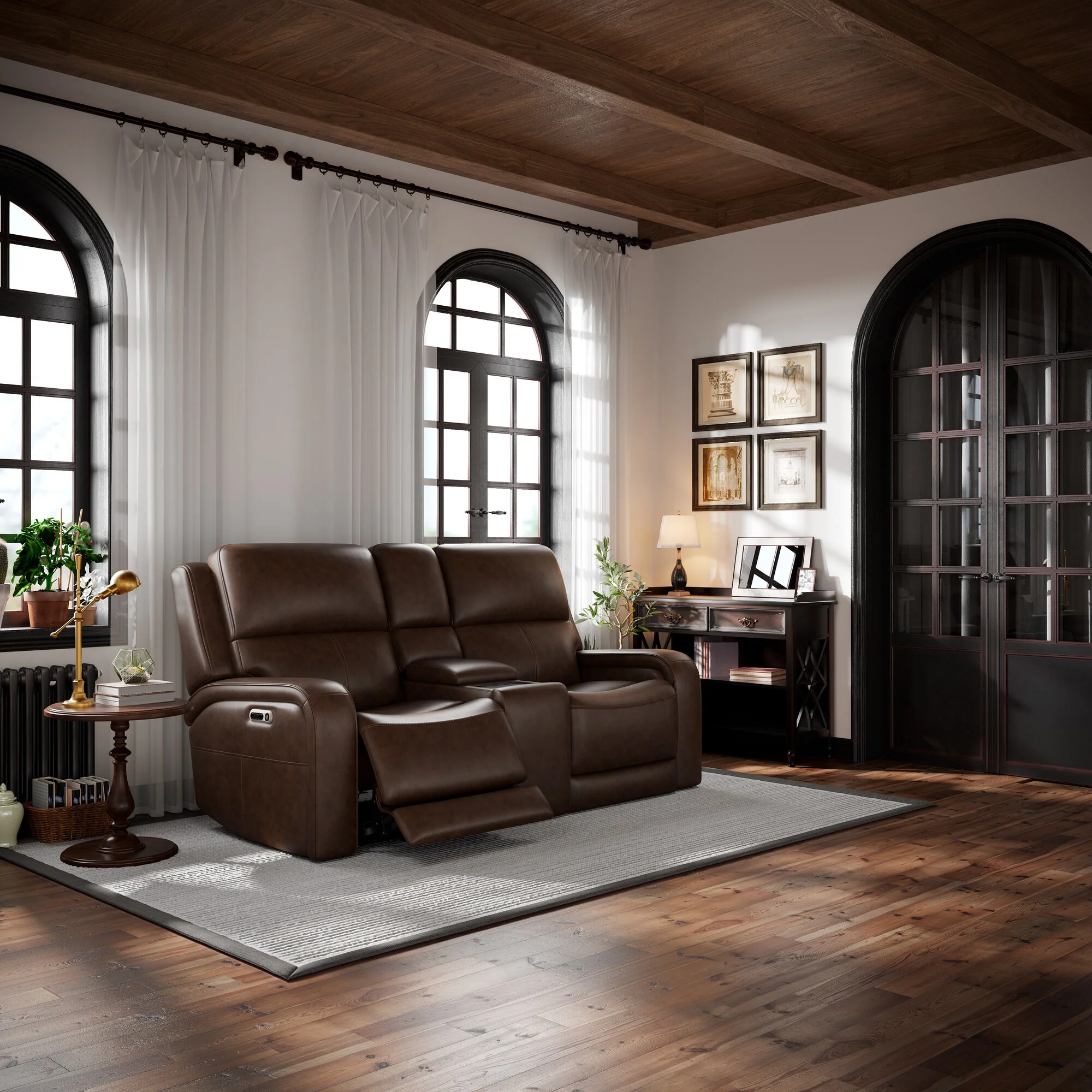 Hayley Power Reclining Console Loveseat with Power Headrests - Image 3
