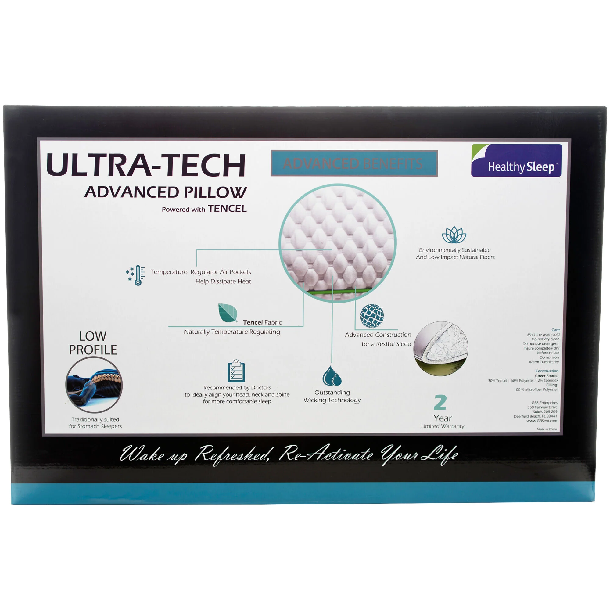 Healthy Sleep Ultra-Tech Low Profile Pillow - Image 12