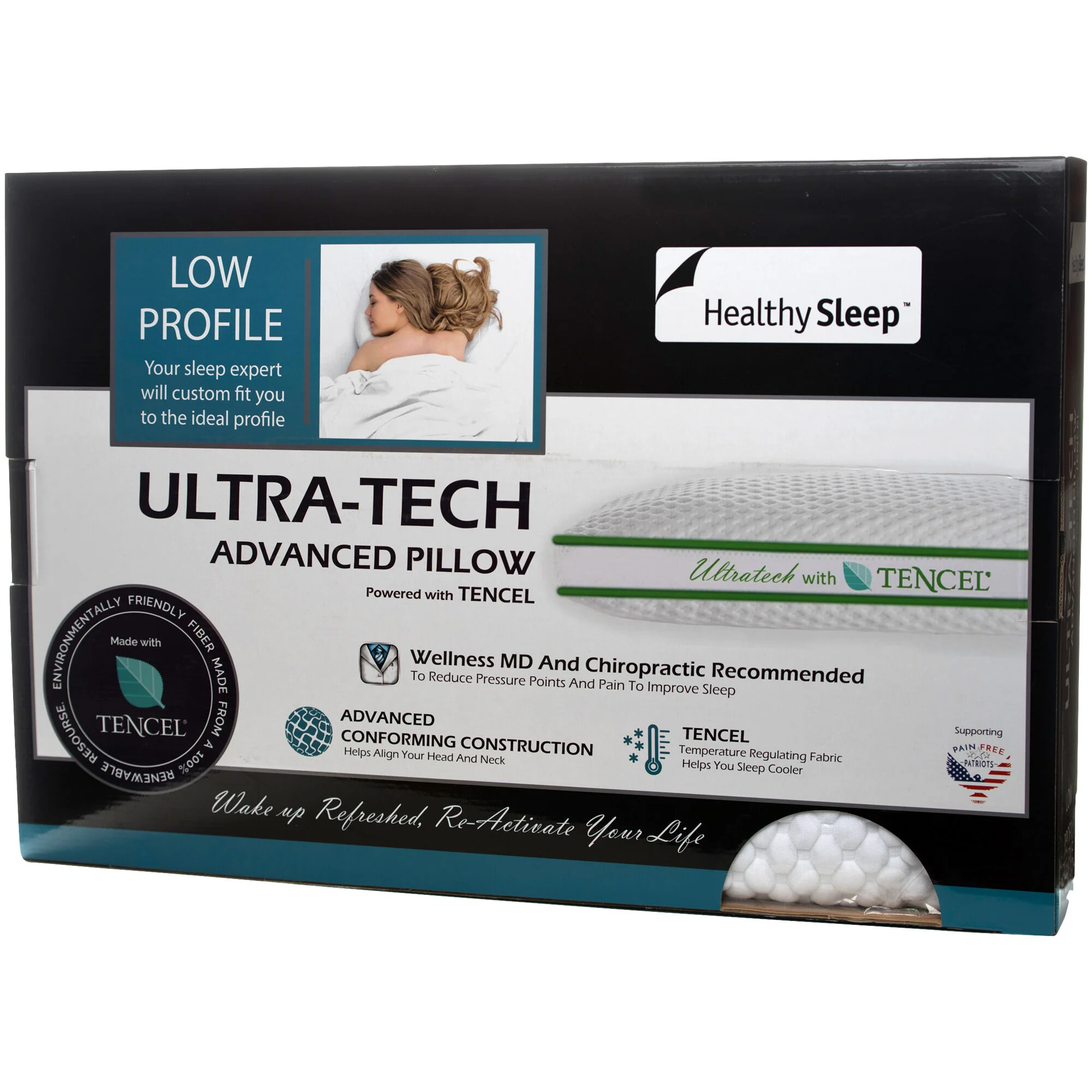 Healthy Sleep Ultra-Tech Low Profile Pillow - Image 2