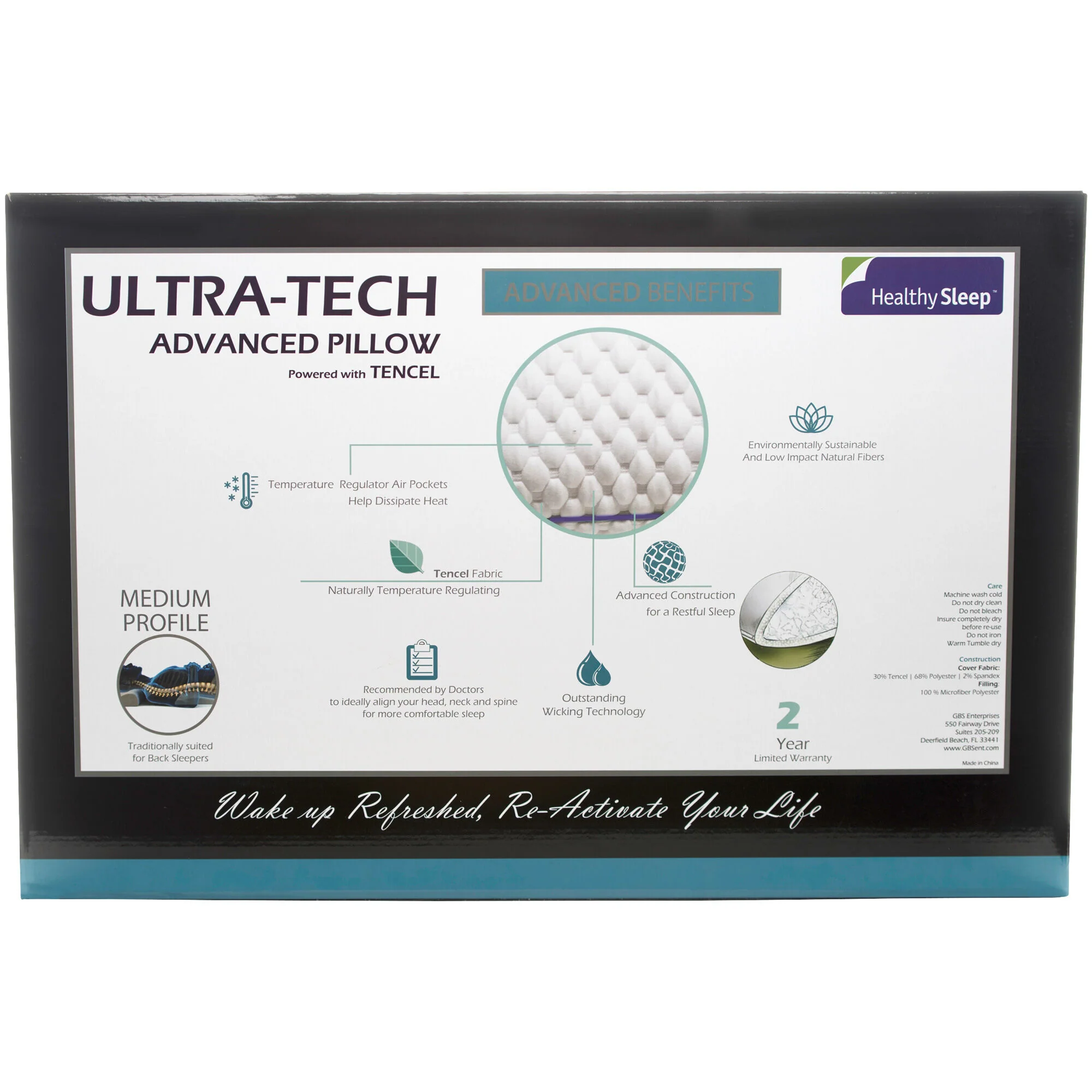 Healthy Sleep Ultra-Tech Medium Profile Pillow - Image 12