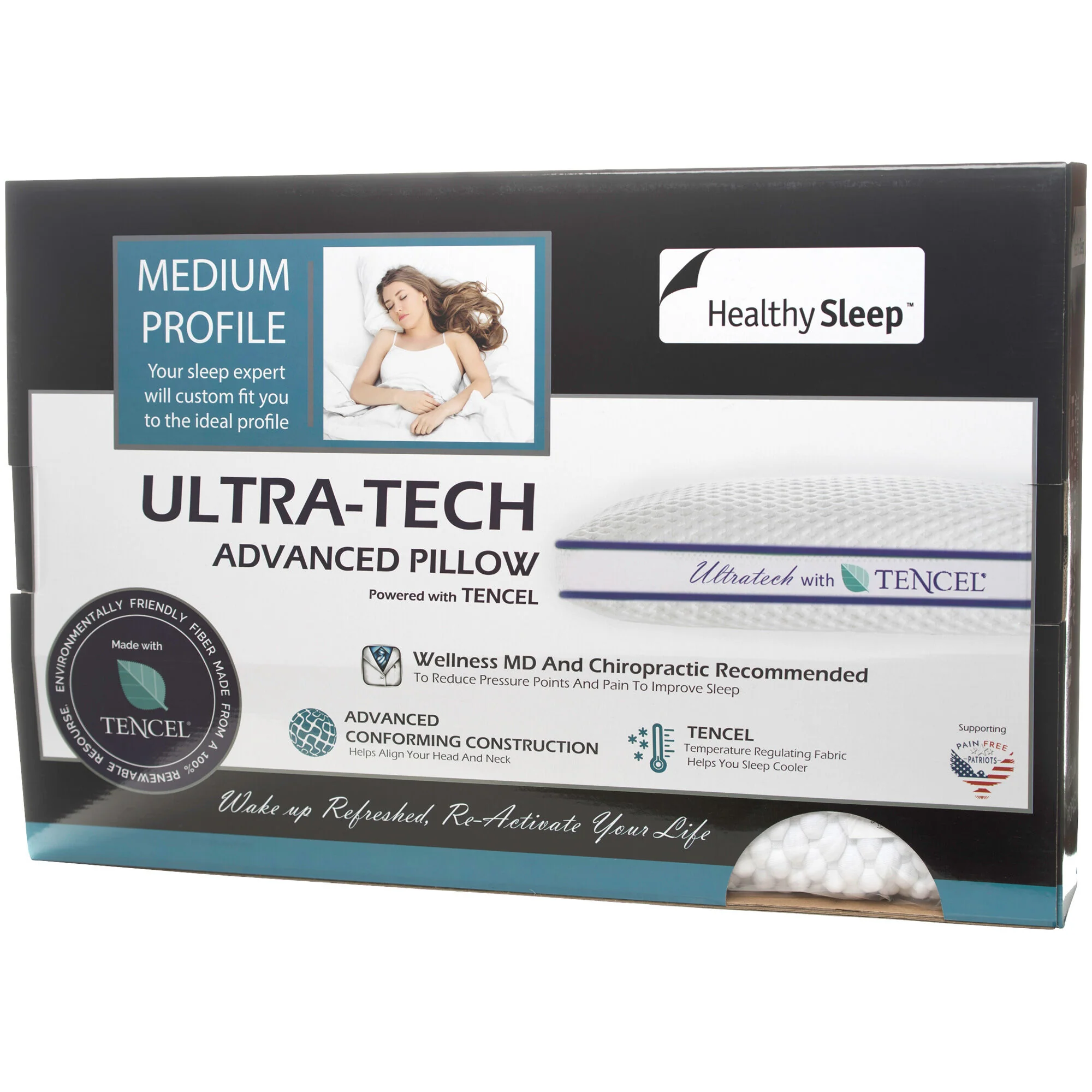 Healthy Sleep Ultra-Tech Medium Profile Pillow - Image 2