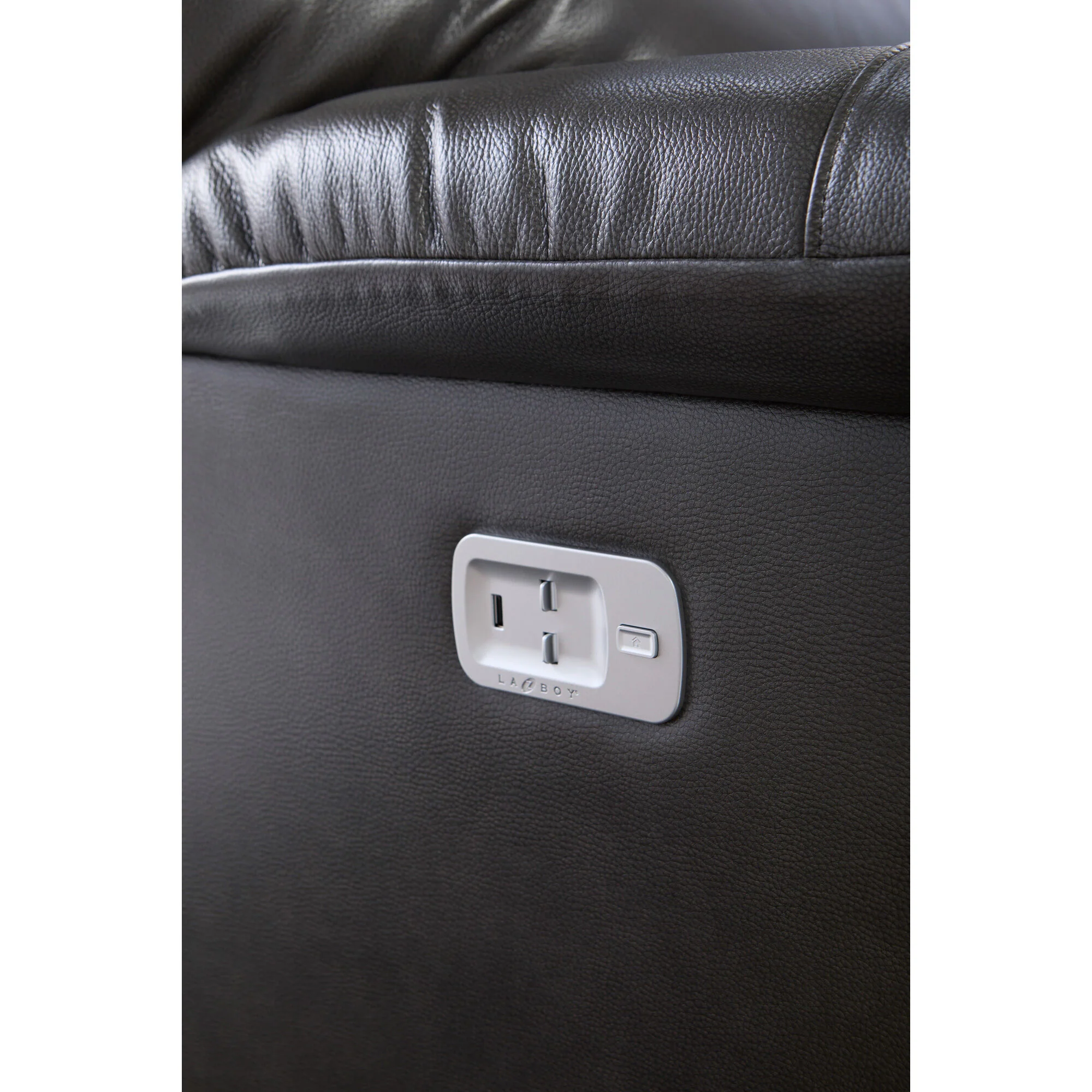 James Leather Power Plus Reclining Console Loveseat - Image 3