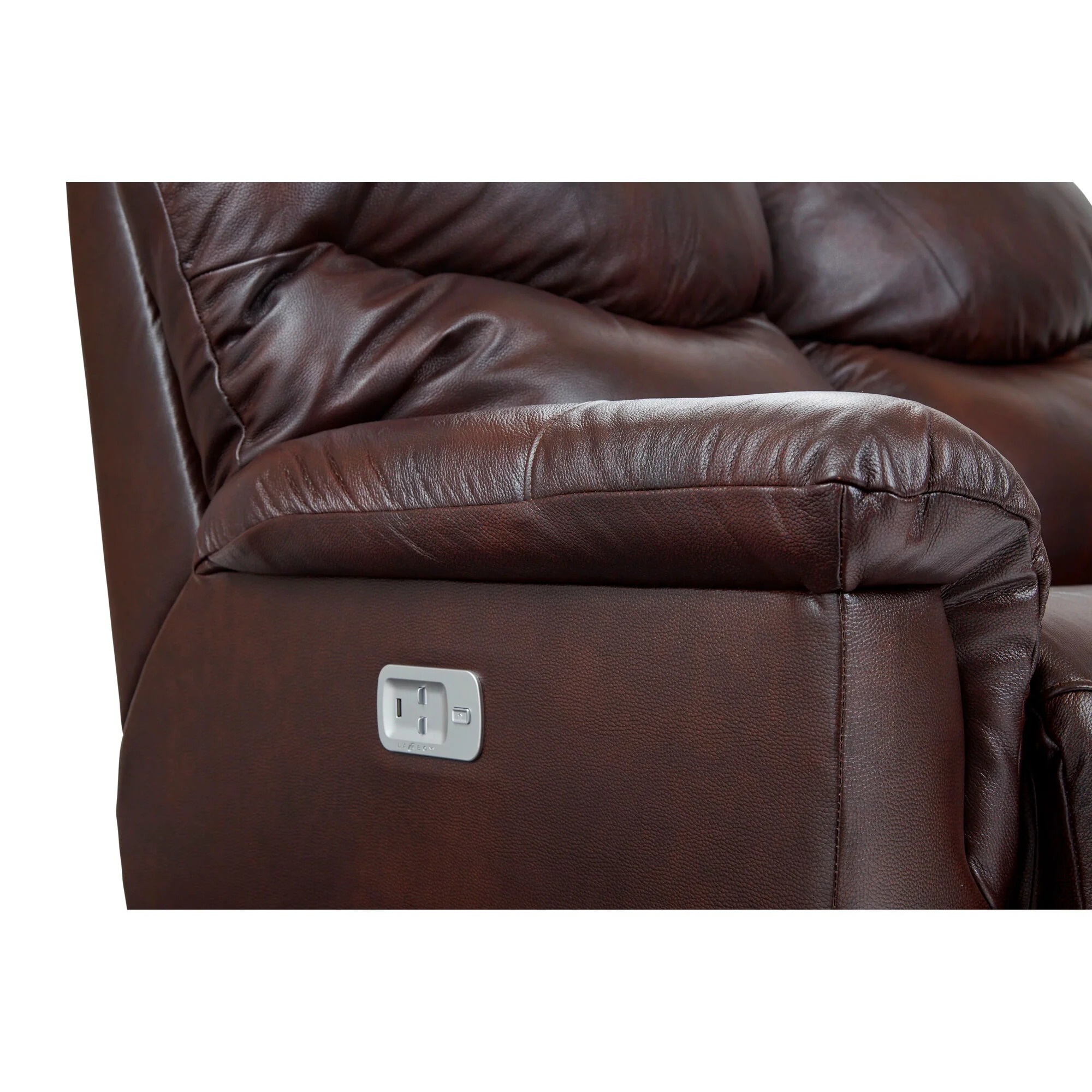 James Leather Power Plus Reclining Loveseat - Image 4
