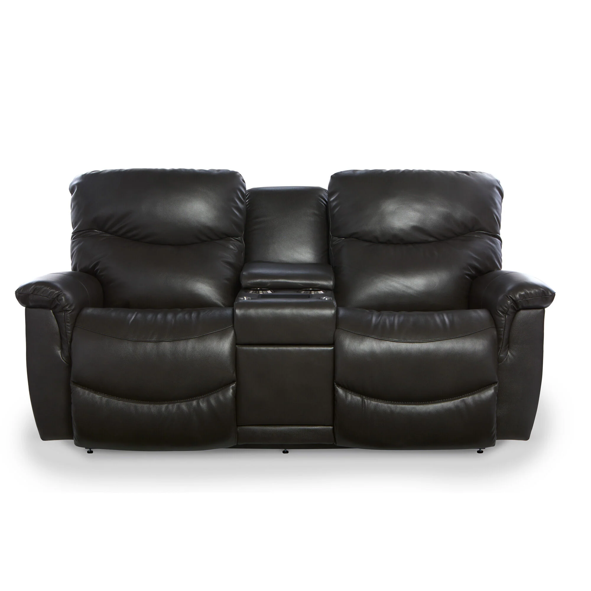 James Leather Reclining Console Loveseat - Image 2