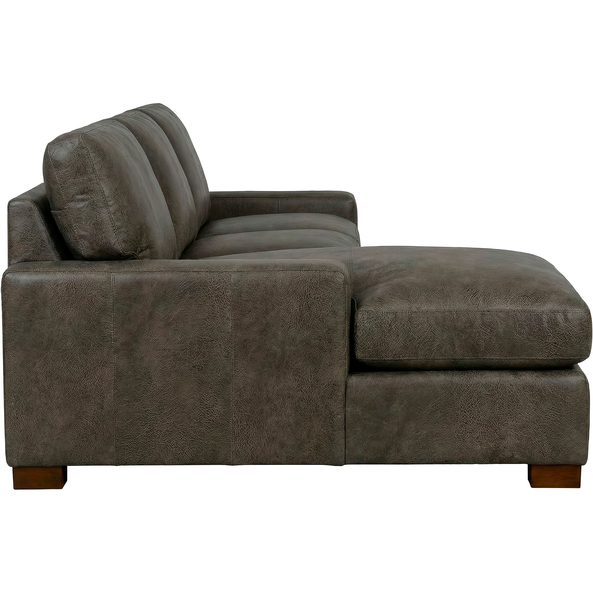 Juno 2 Piece Feather Blend Leather Left Chaise Sectional - Image 5