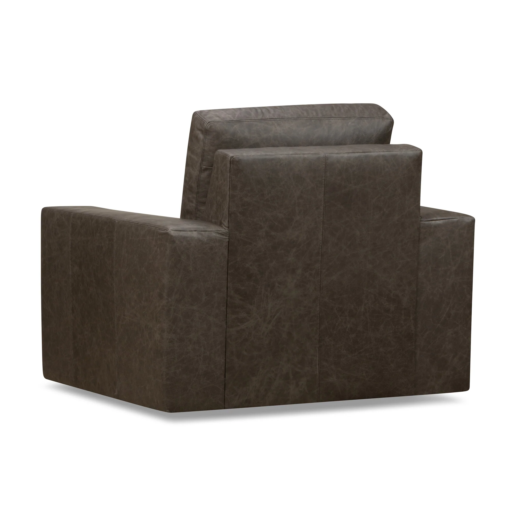Juno Feather Blend Leather Swivel Chair - Image 4