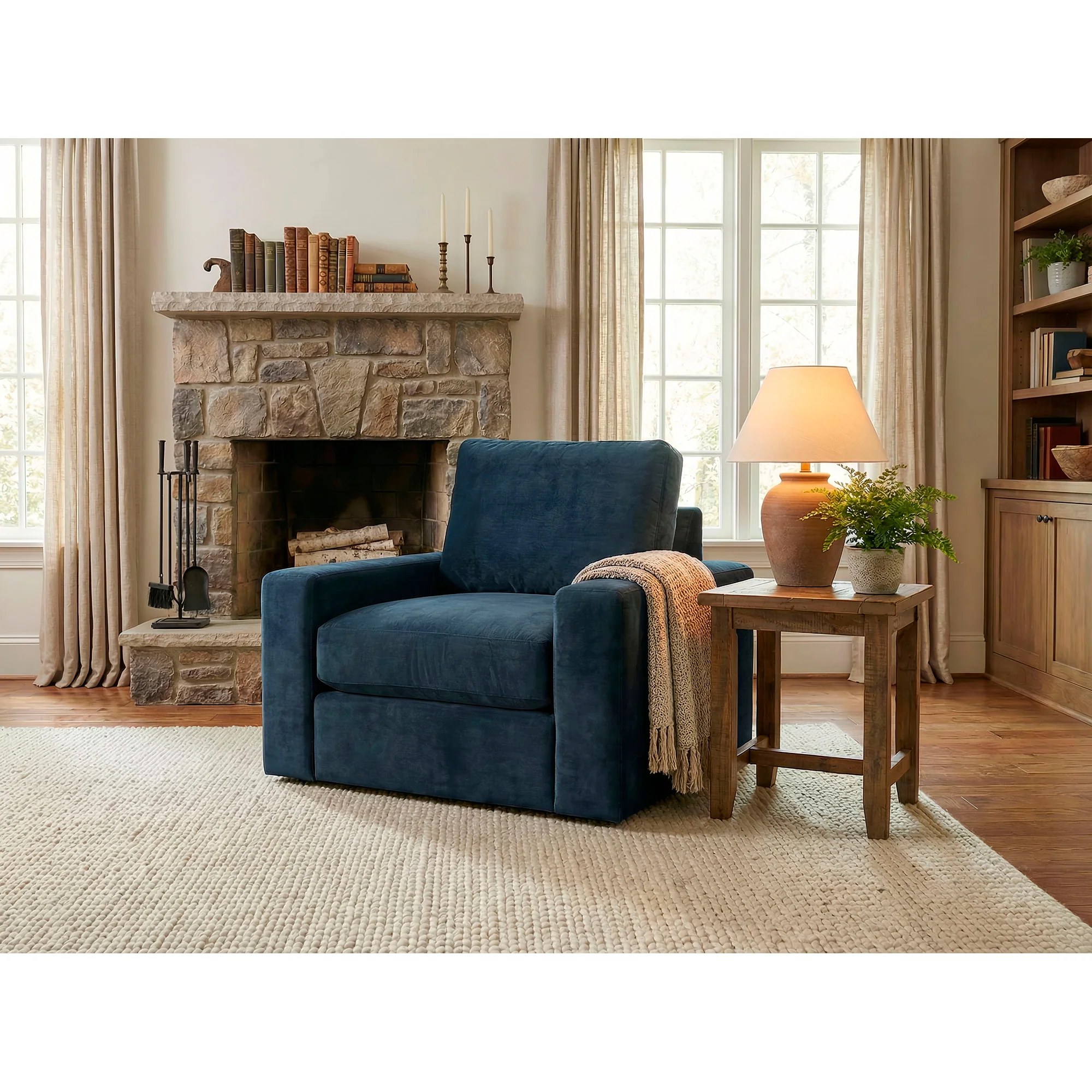 Juno Feather Blend Swivel Chair - Image 3