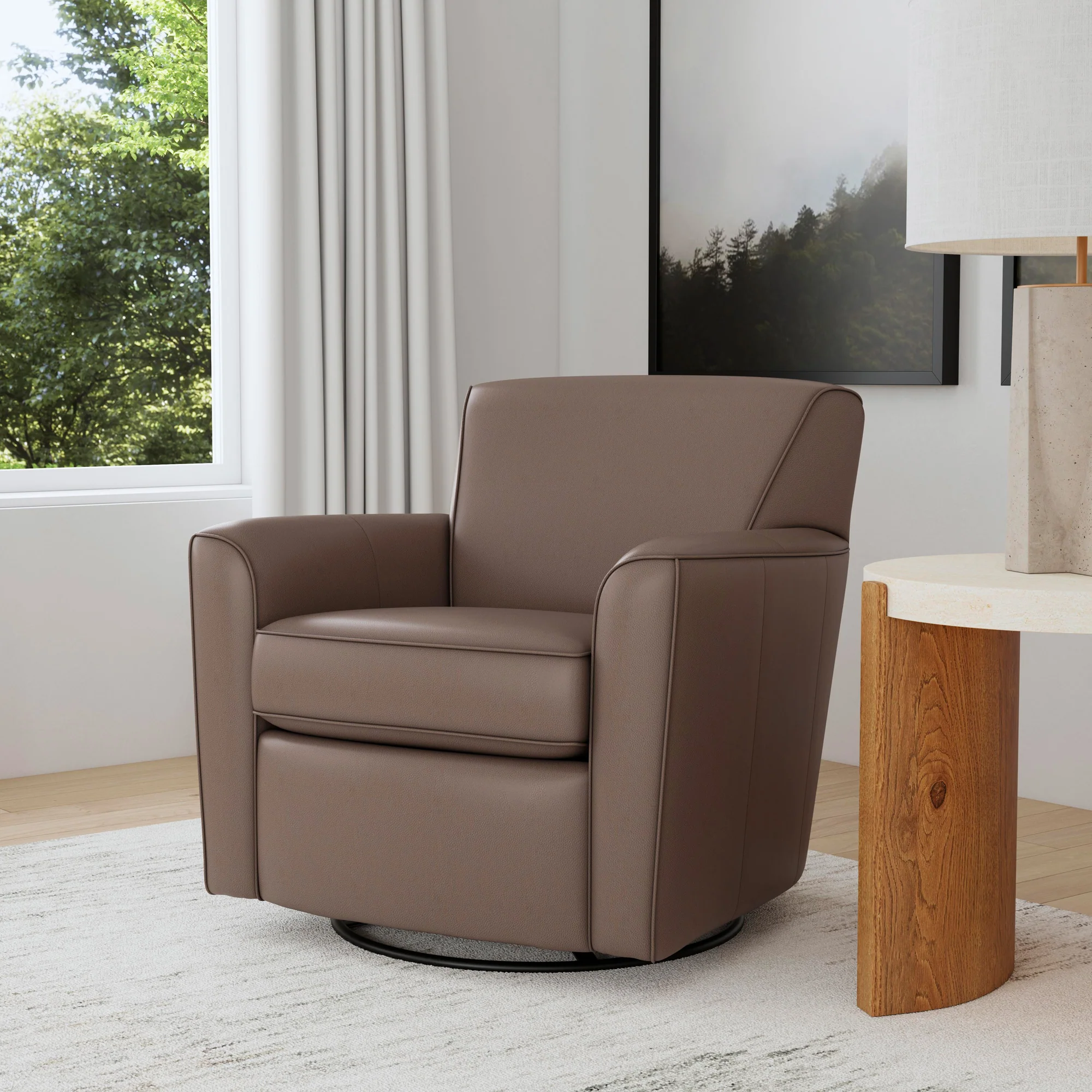 Kingman Leather Swivel Glider - Image 3