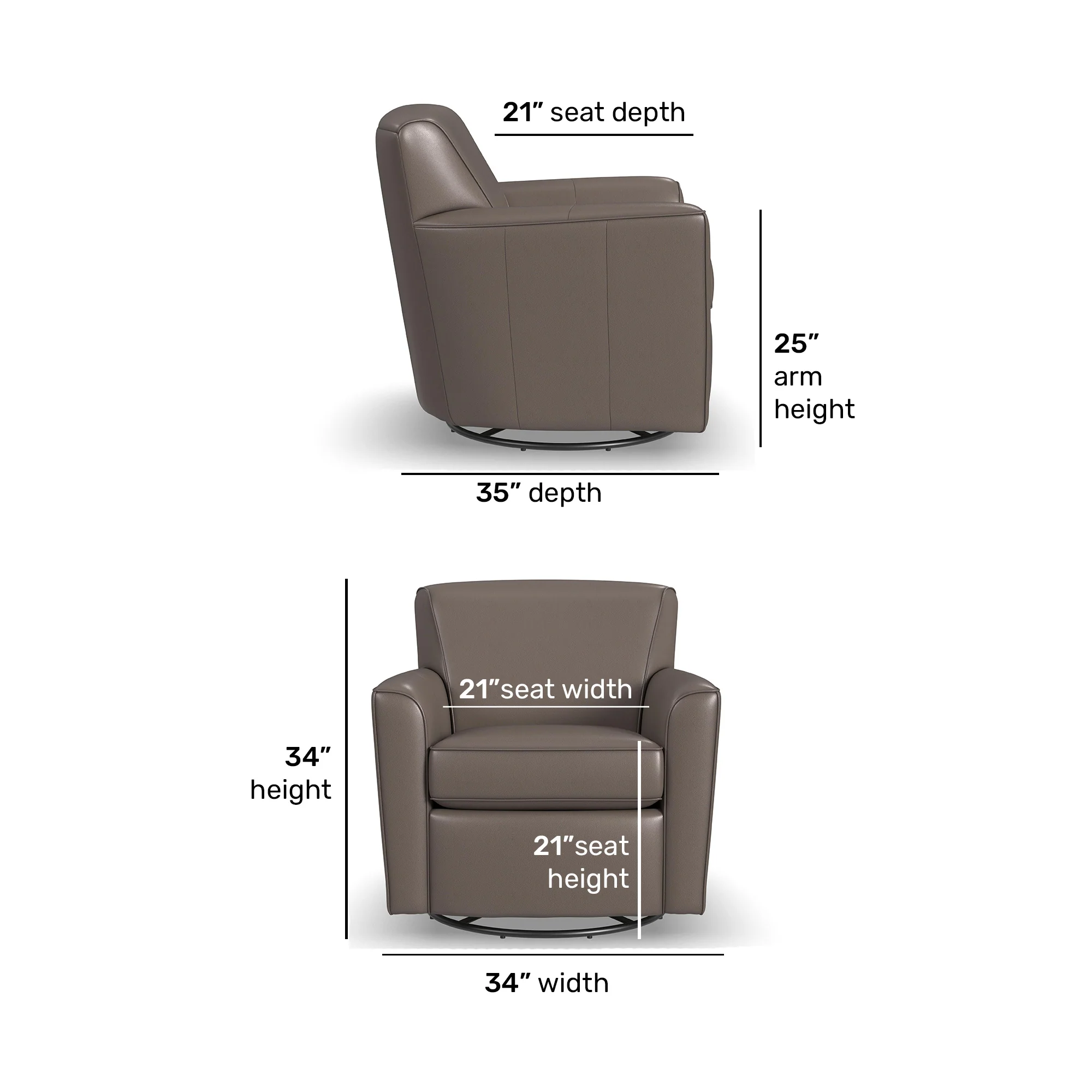 Kingman Leather Swivel Glider - Image 6