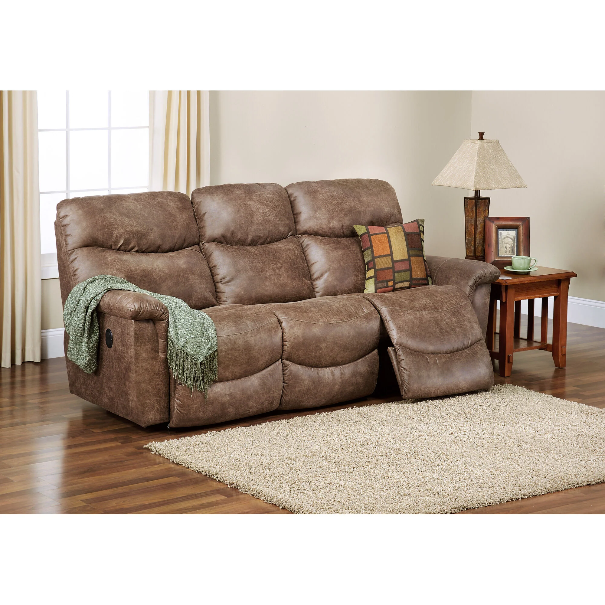La-Z-Boy James Reclining Sofa and Console Loveseat with Coffee Table and 2 End Tables - Image 2
