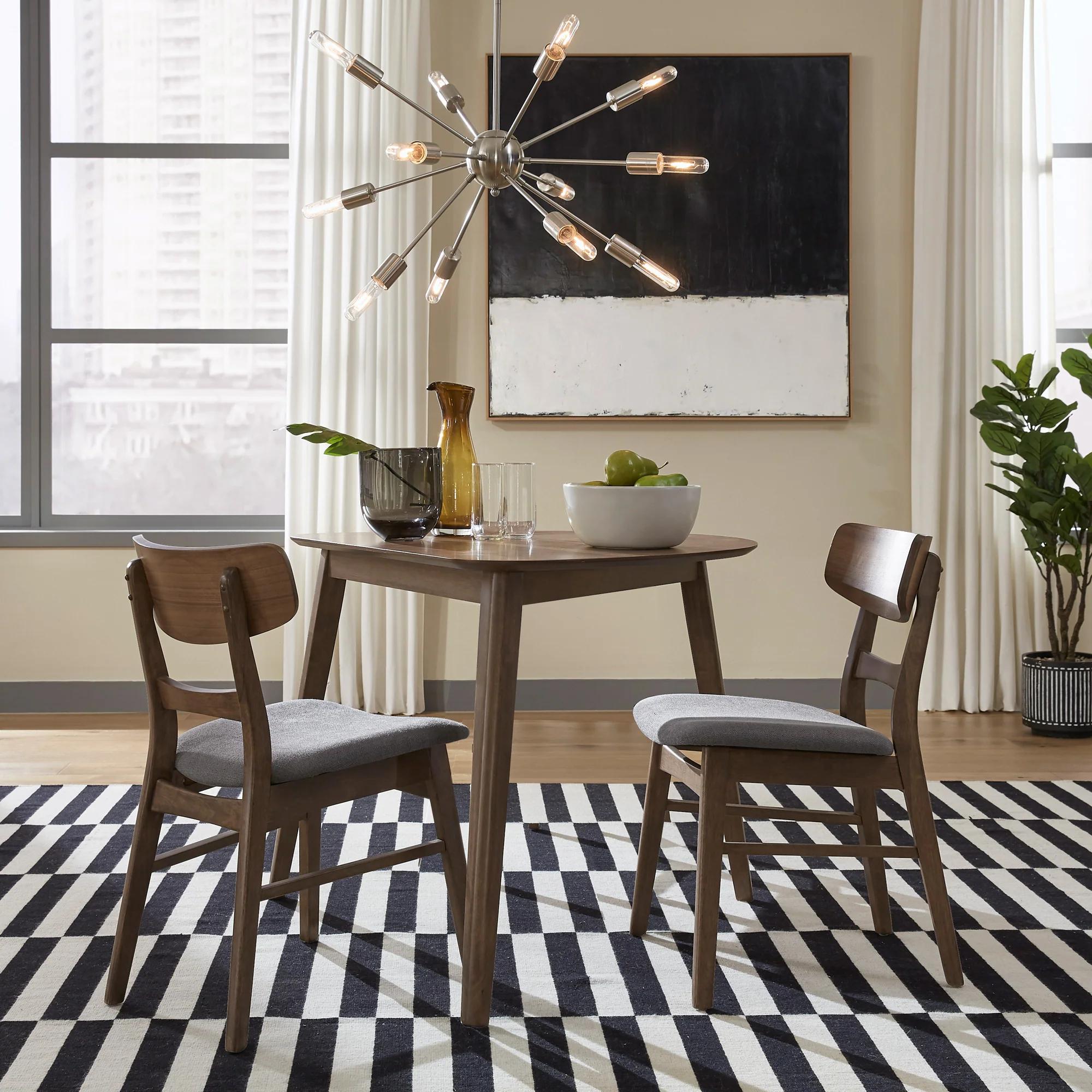 Space Savers 3 Piece Triangle Dining Set - Image 2