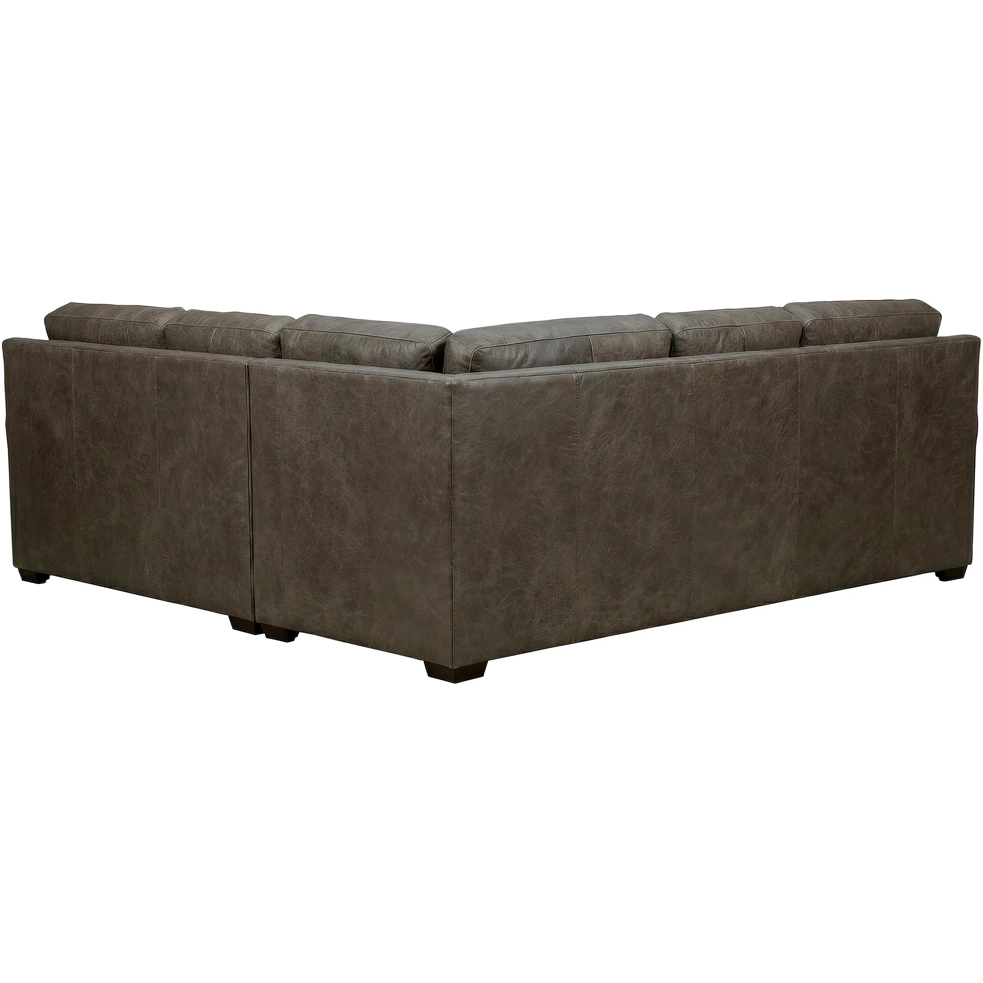 Merritt 3 Piece Feather Blend Leather Right Chaise Sectional - Image 4