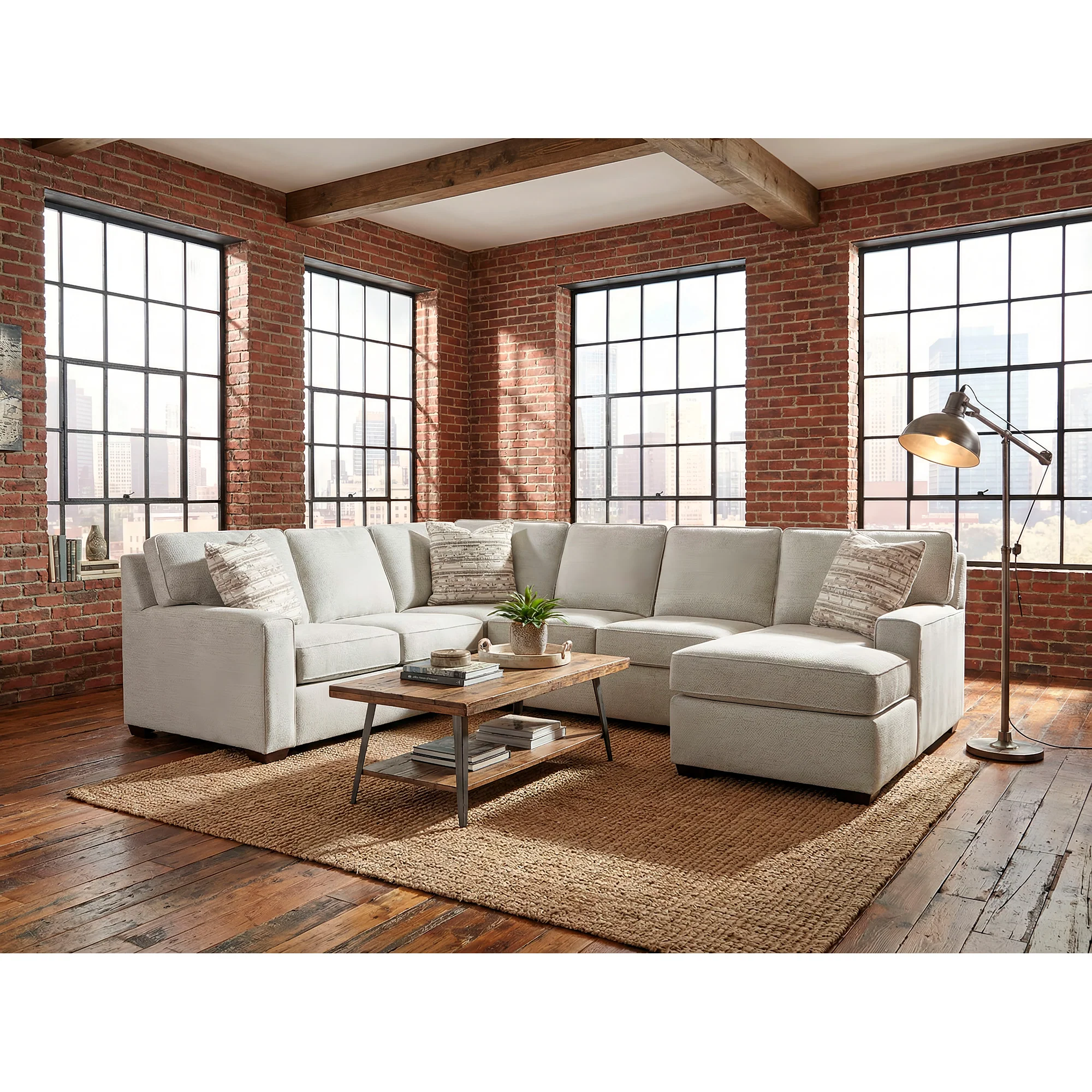 Merritt 3 Piece Feather Blend Right Chaise Sectional - Image 3