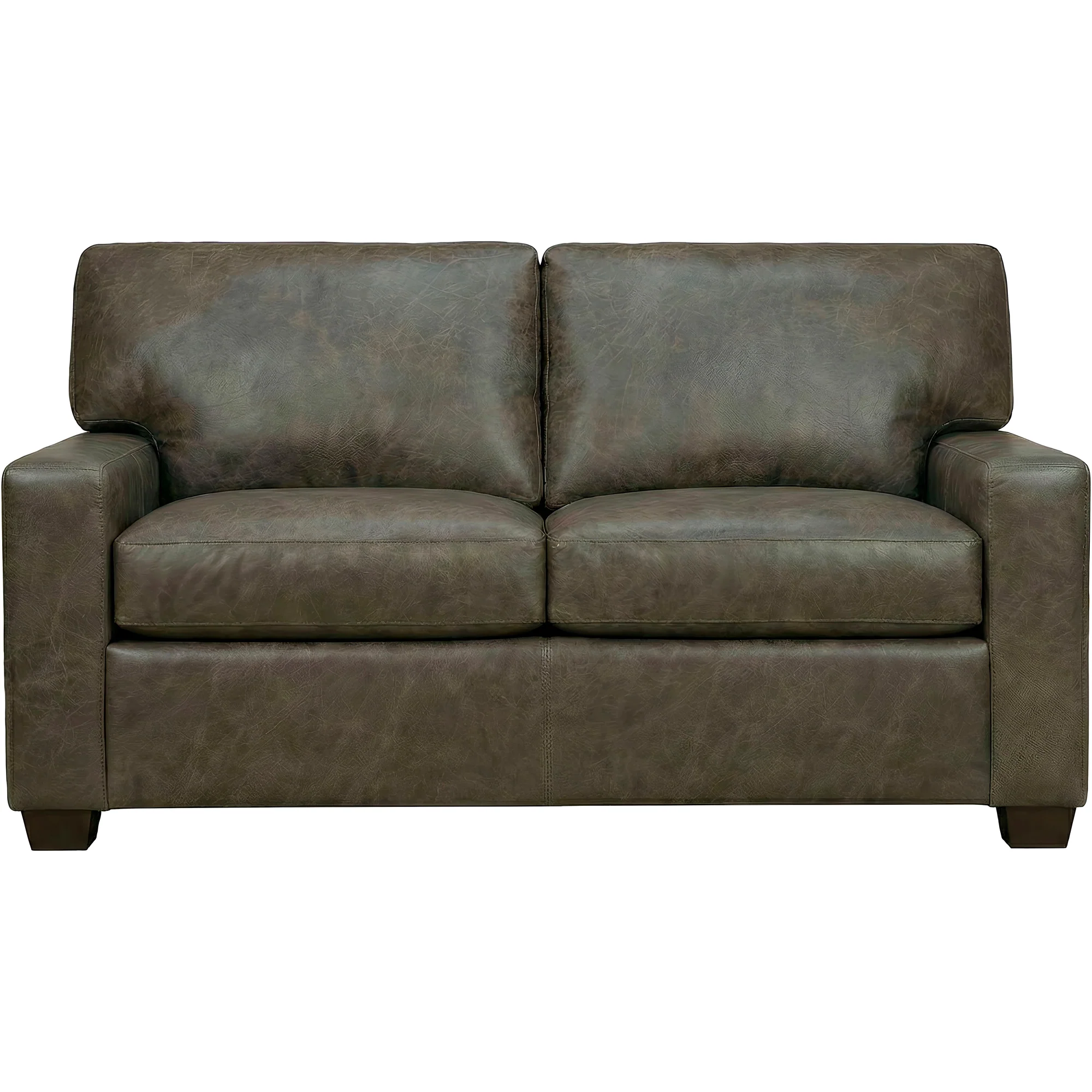 Merritt Feather Blend Leather Loveseat