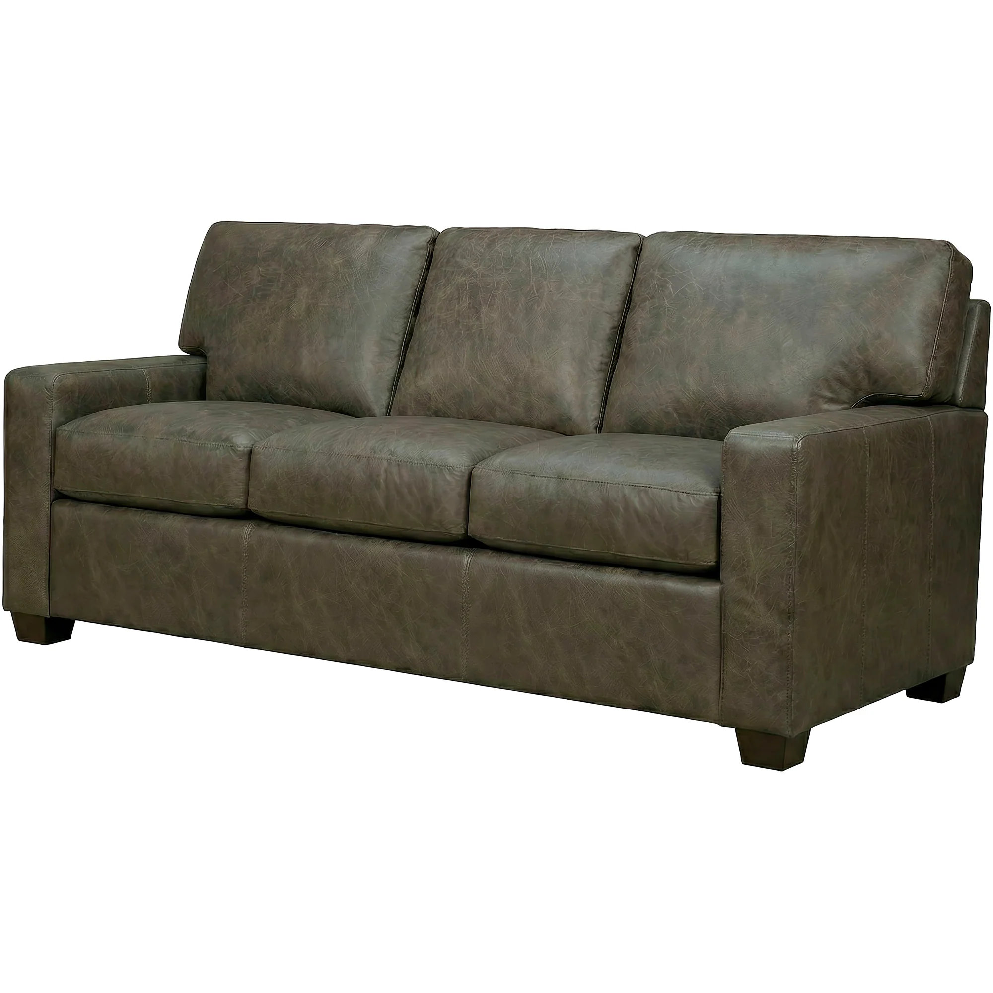 Merritt Feather Blend Leather Sofa Sleeper - Image 2