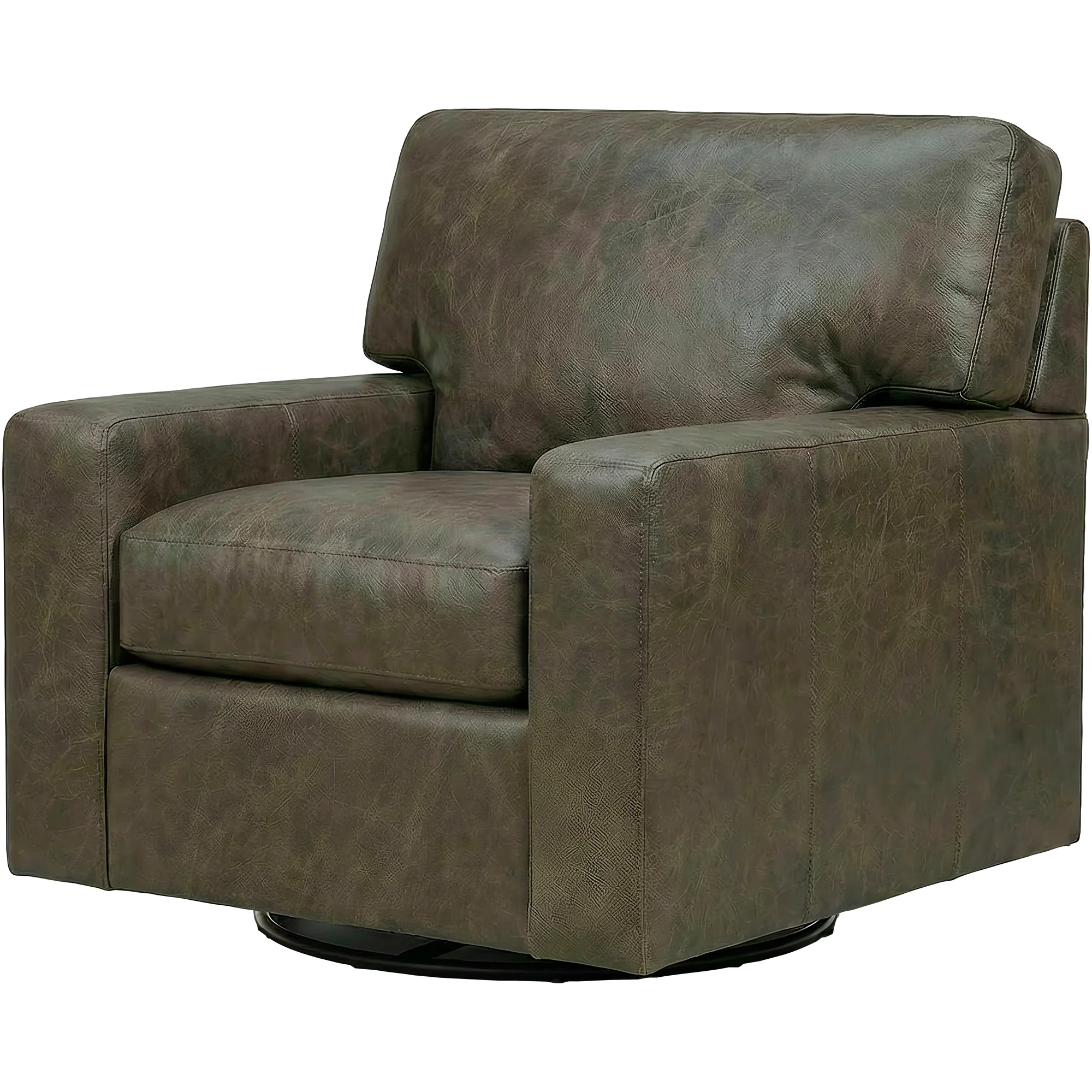 Merritt Feather Blend Leather Swivel Chair - Image 2