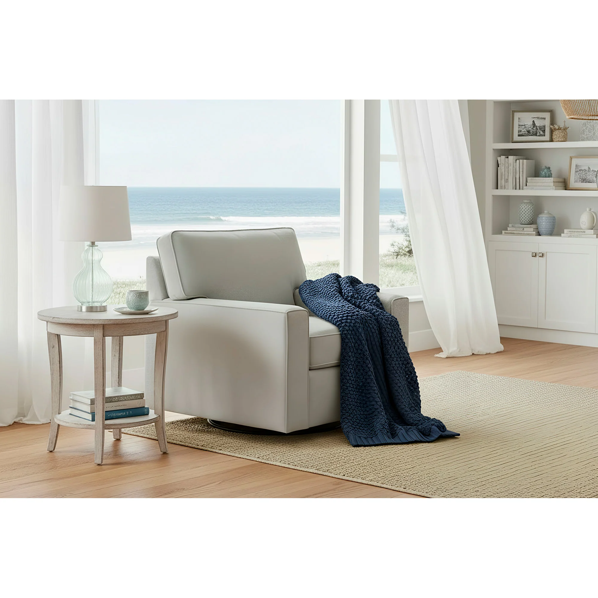 Merritt Feather Blend Swivel Chair - Image 3