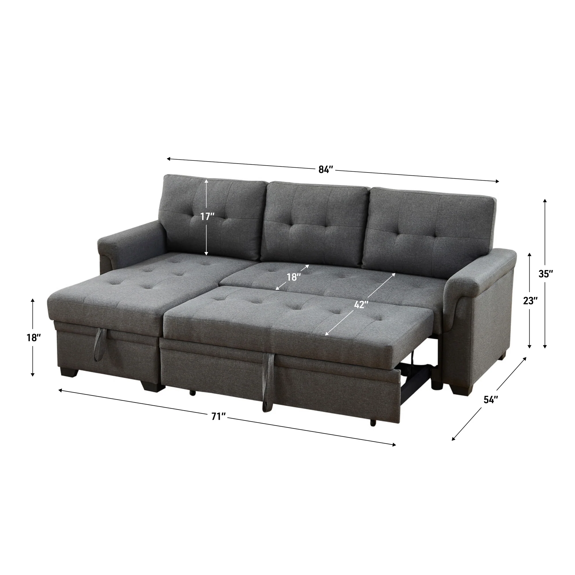 Lucca Sleeper Chaise Sofa Pop Up - Image 11