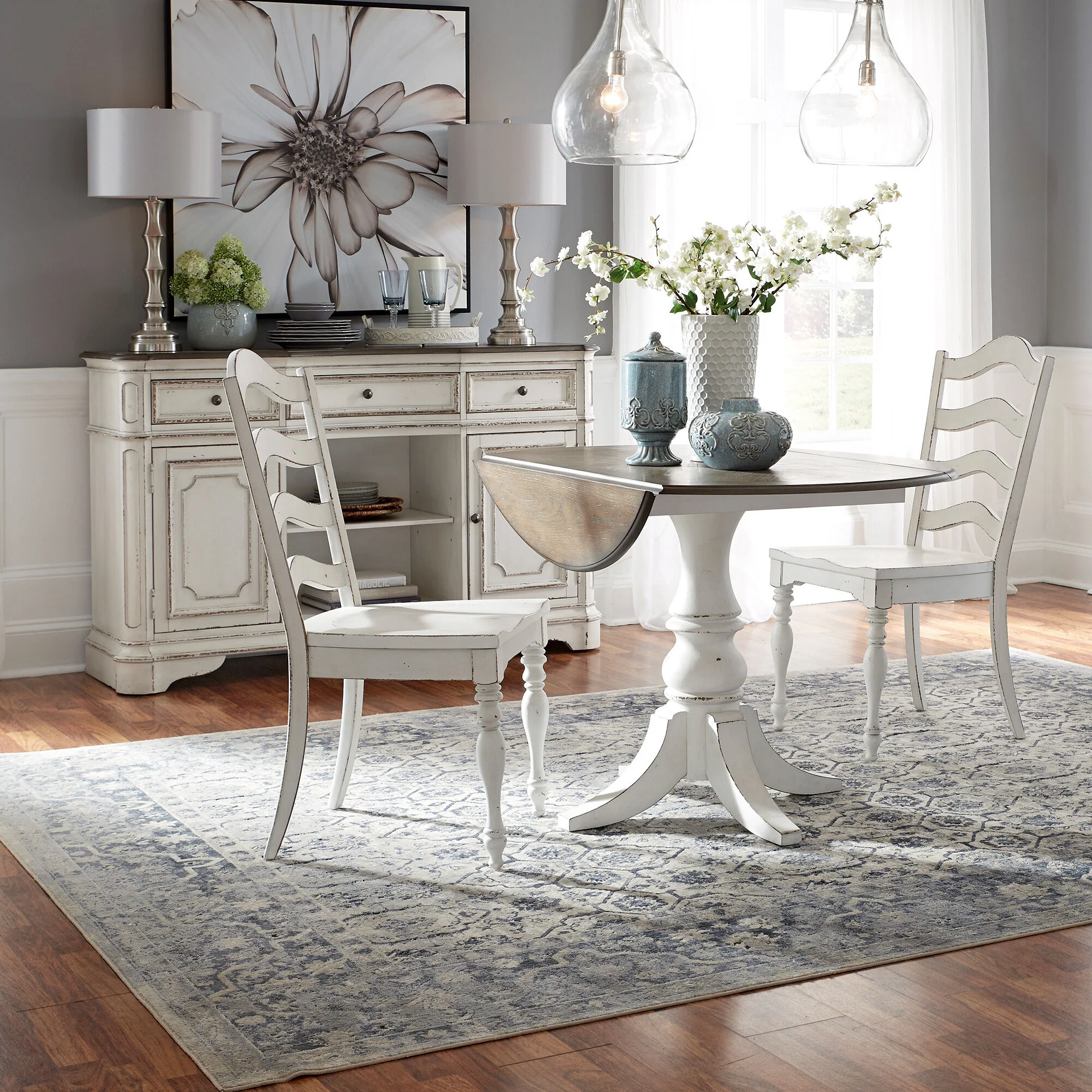 Magnolia Manor 3 Piece Ladder Drop Leaf Dining Set - Image 2