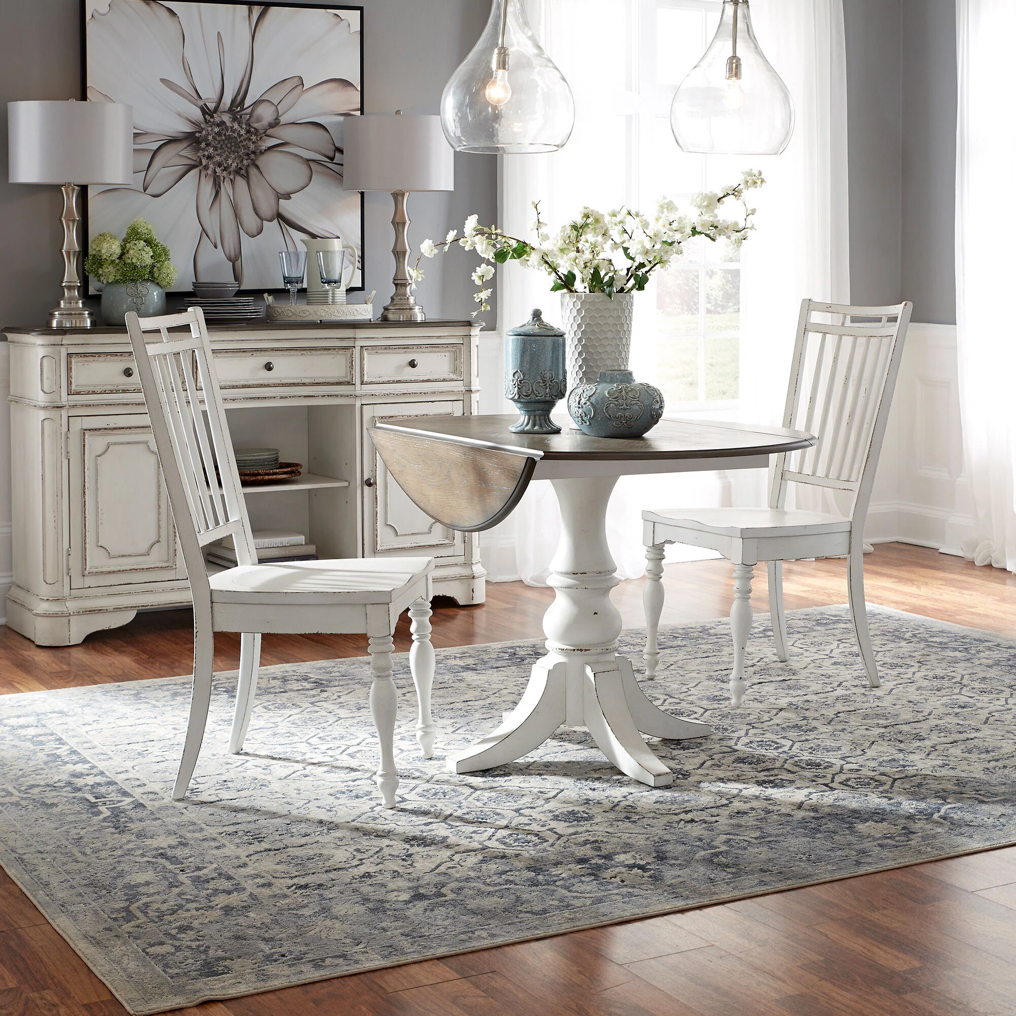 Magnolia Manor 3 Piece Spindle Drop Leaf Dining Set - Image 2